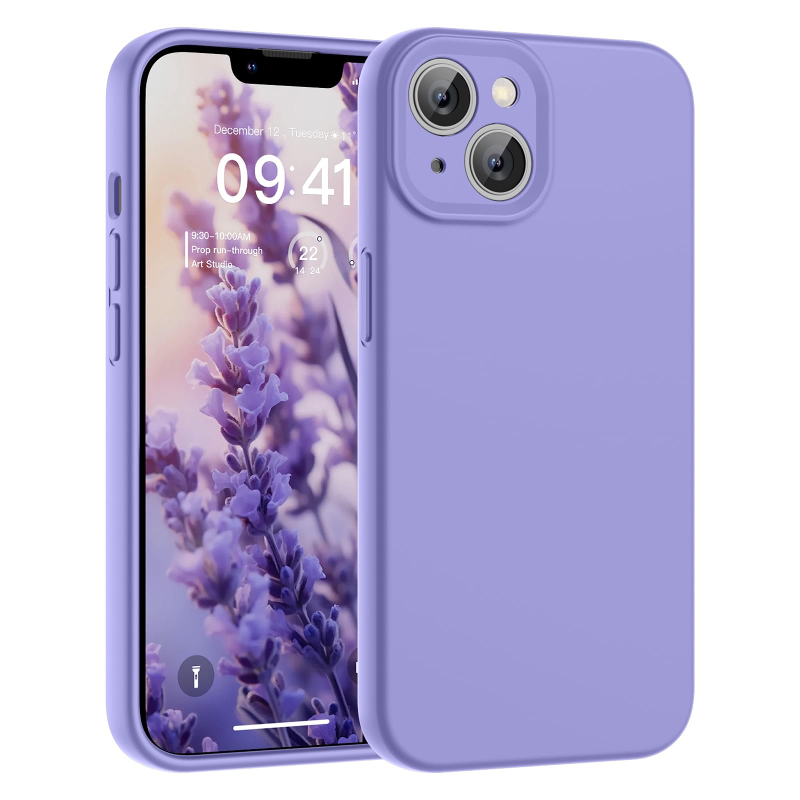 SUPFINE Designed for iPhone 12 Case,Premium Liquid Silicone with [Soft Anti-Scratch Microfiber Lining][Upgraded Camera Protection] Slim Shockproof Protective Phone Case for Men Women Girls,Black