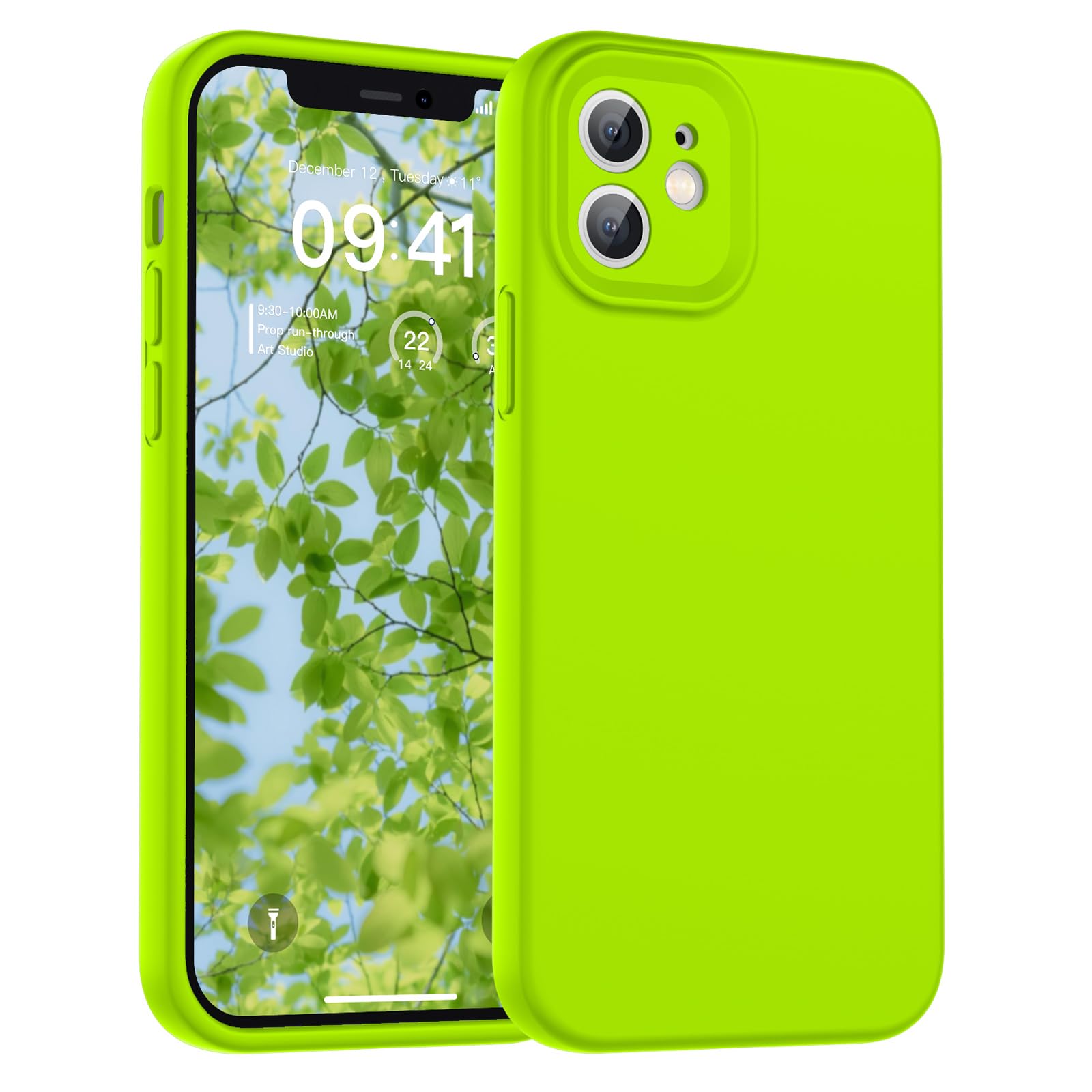 SUPFINE Designed for iPhone 12 Case,Premium Liquid Silicone with [Soft Anti-Scratch Microfiber Lining][Upgraded Camera Protection] Slim Shockproof Protective Phone Case for Men Women Girls,Black