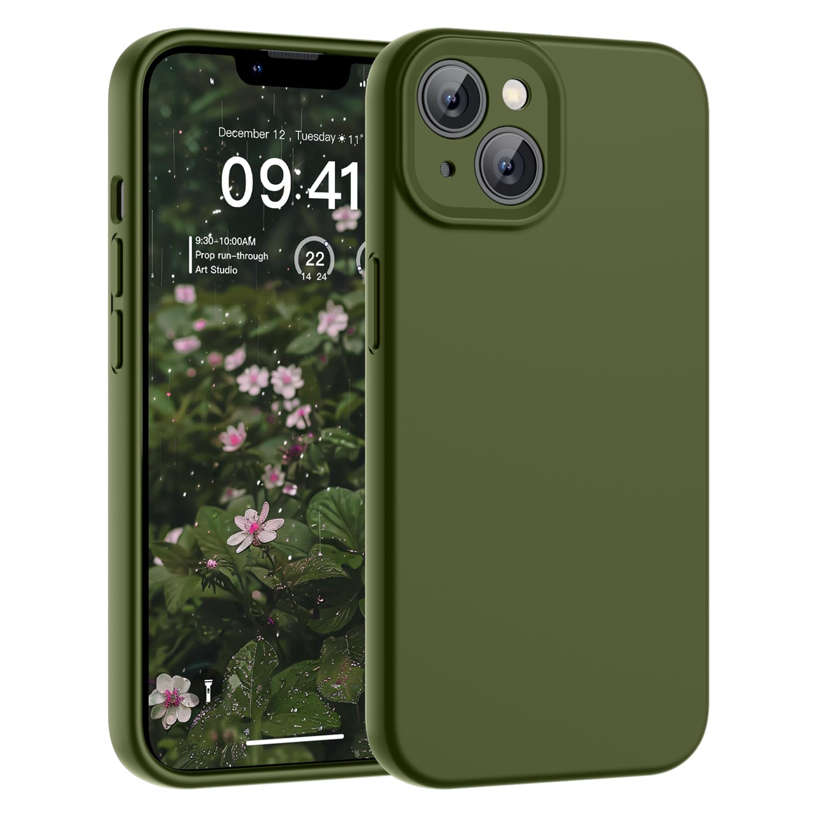 SUPFINE Designed for iPhone 12 Case,Premium Liquid Silicone with [Soft Anti-Scratch Microfiber Lining][Upgraded Camera Protection] Slim Shockproof Protective Phone Case for Men Women Girls,Black