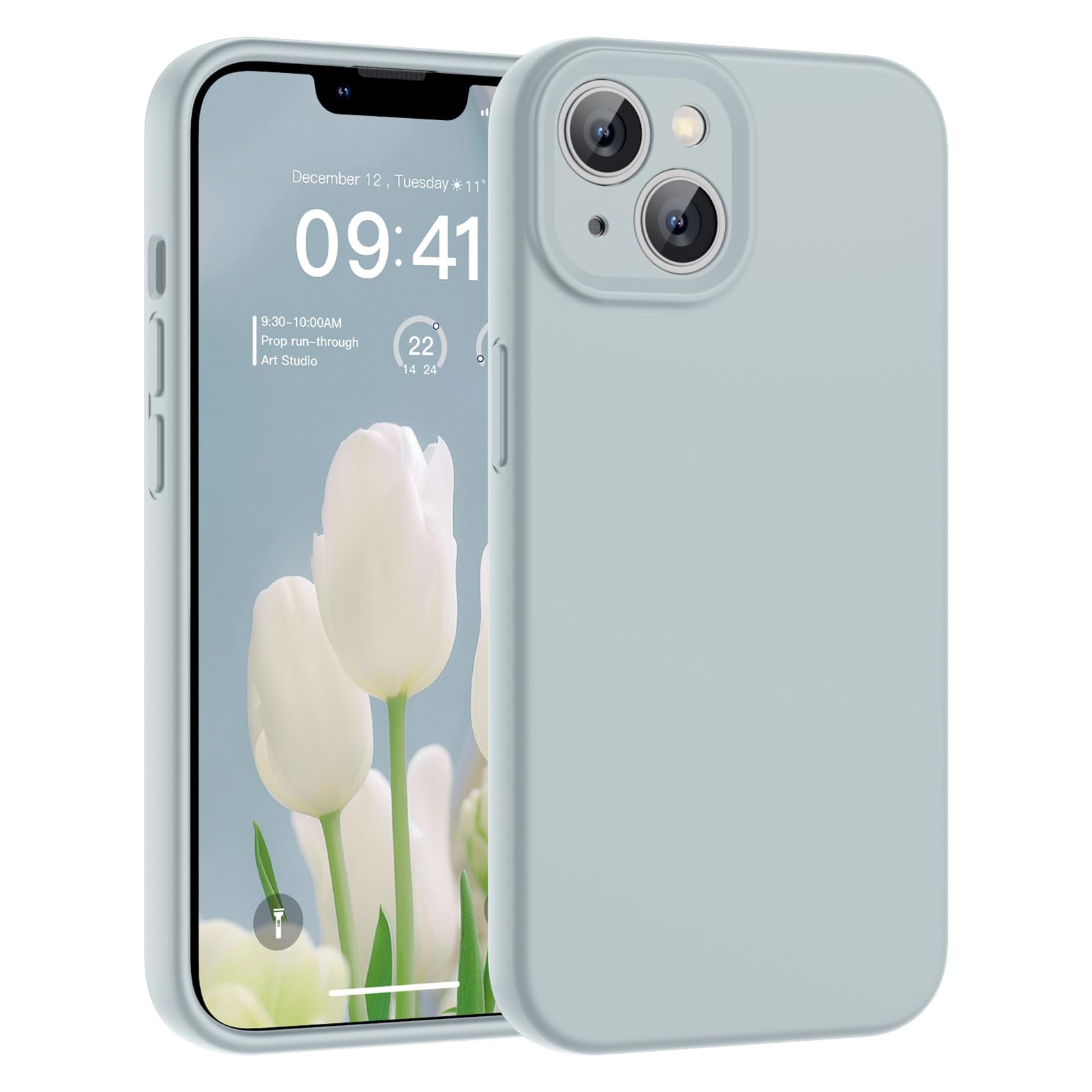 SUPFINE Designed for iPhone 12 Case,Premium Liquid Silicone with [Soft Anti-Scratch Microfiber Lining][Upgraded Camera Protection] Slim Shockproof Protective Phone Case for Men Women Girls,Black