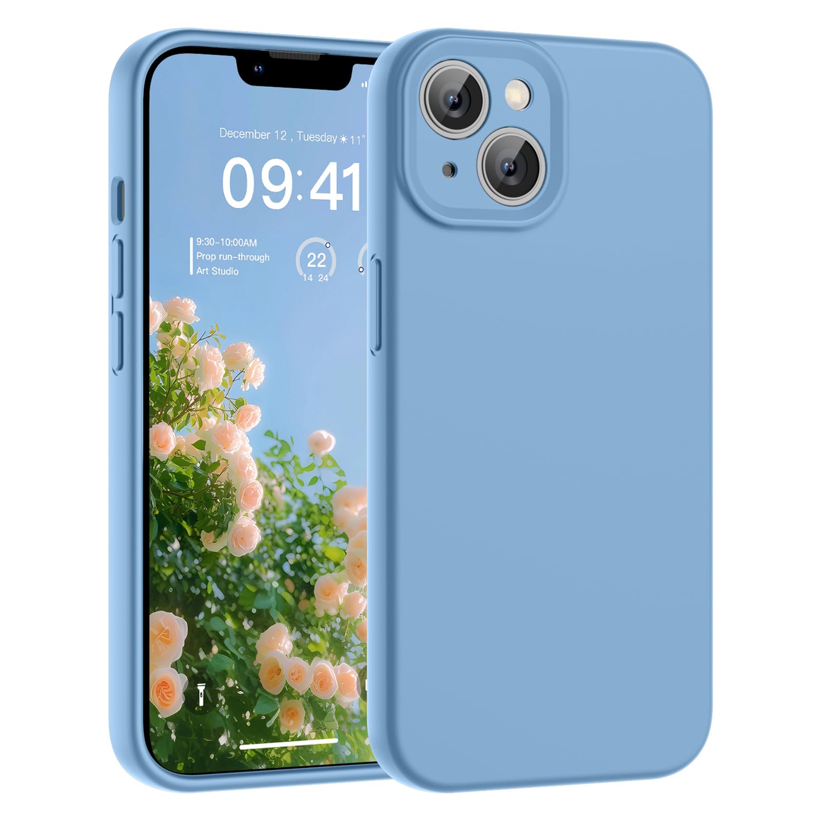 SUPFINE Designed for iPhone 12 Case,Premium Liquid Silicone with [Soft Anti-Scratch Microfiber Lining][Upgraded Camera Protection] Slim Shockproof Protective Phone Case for Men Women Girls,Black