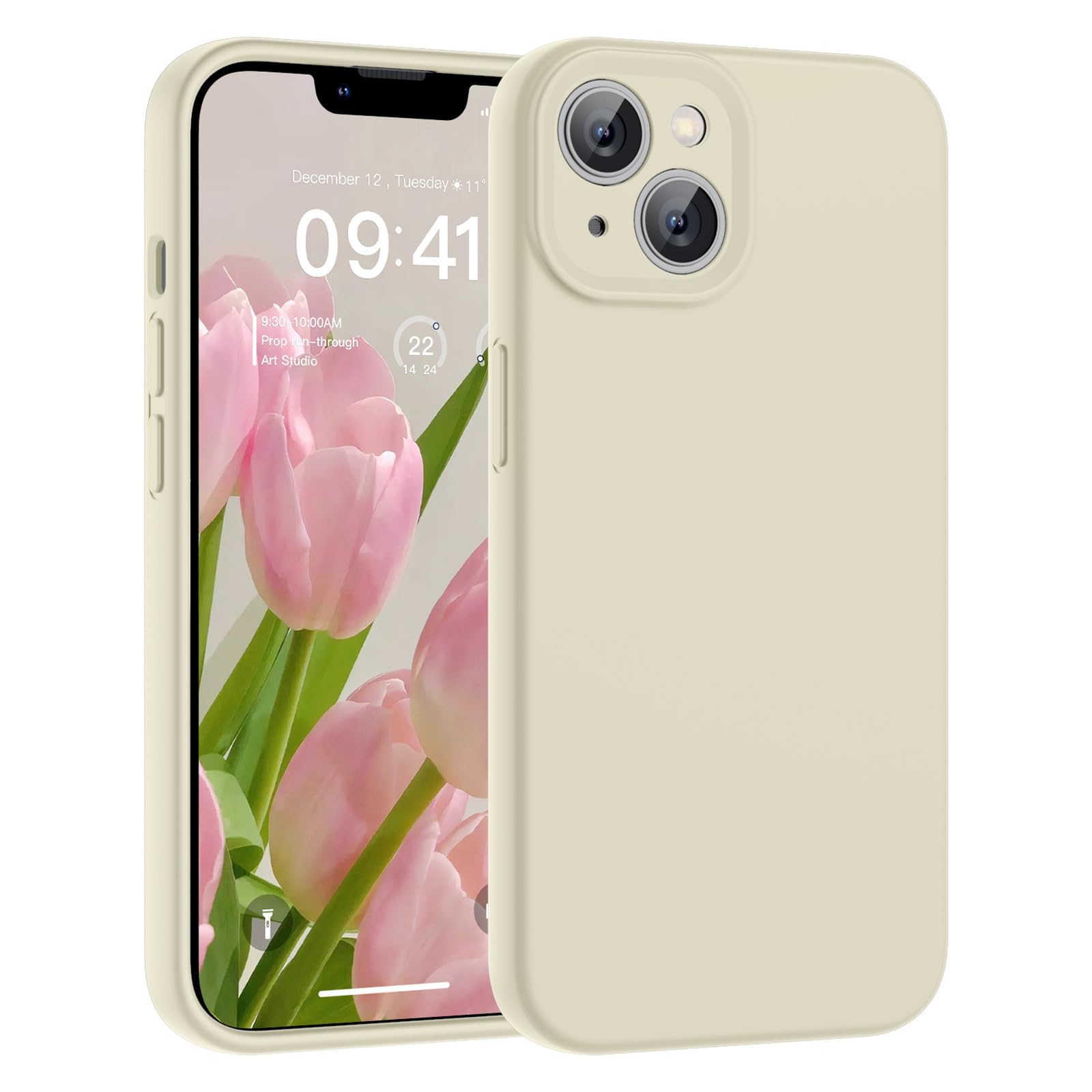 SUPFINE Designed for iPhone 12 Case,Premium Liquid Silicone with [Soft Anti-Scratch Microfiber Lining][Upgraded Camera Protection] Slim Shockproof Protective Phone Case for Men Women Girls,Black