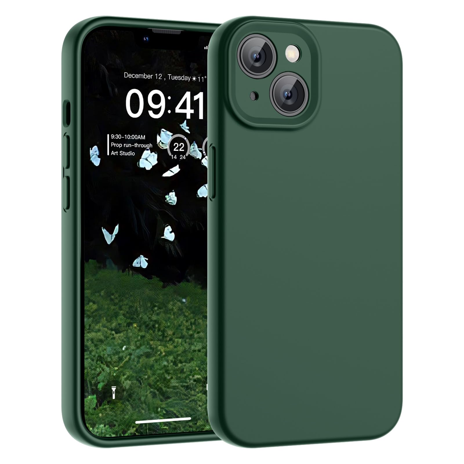 SUPFINE Designed for iPhone 12 Case,Premium Liquid Silicone with [Soft Anti-Scratch Microfiber Lining][Upgraded Camera Protection] Slim Shockproof Protective Phone Case for Men Women Girls,Black