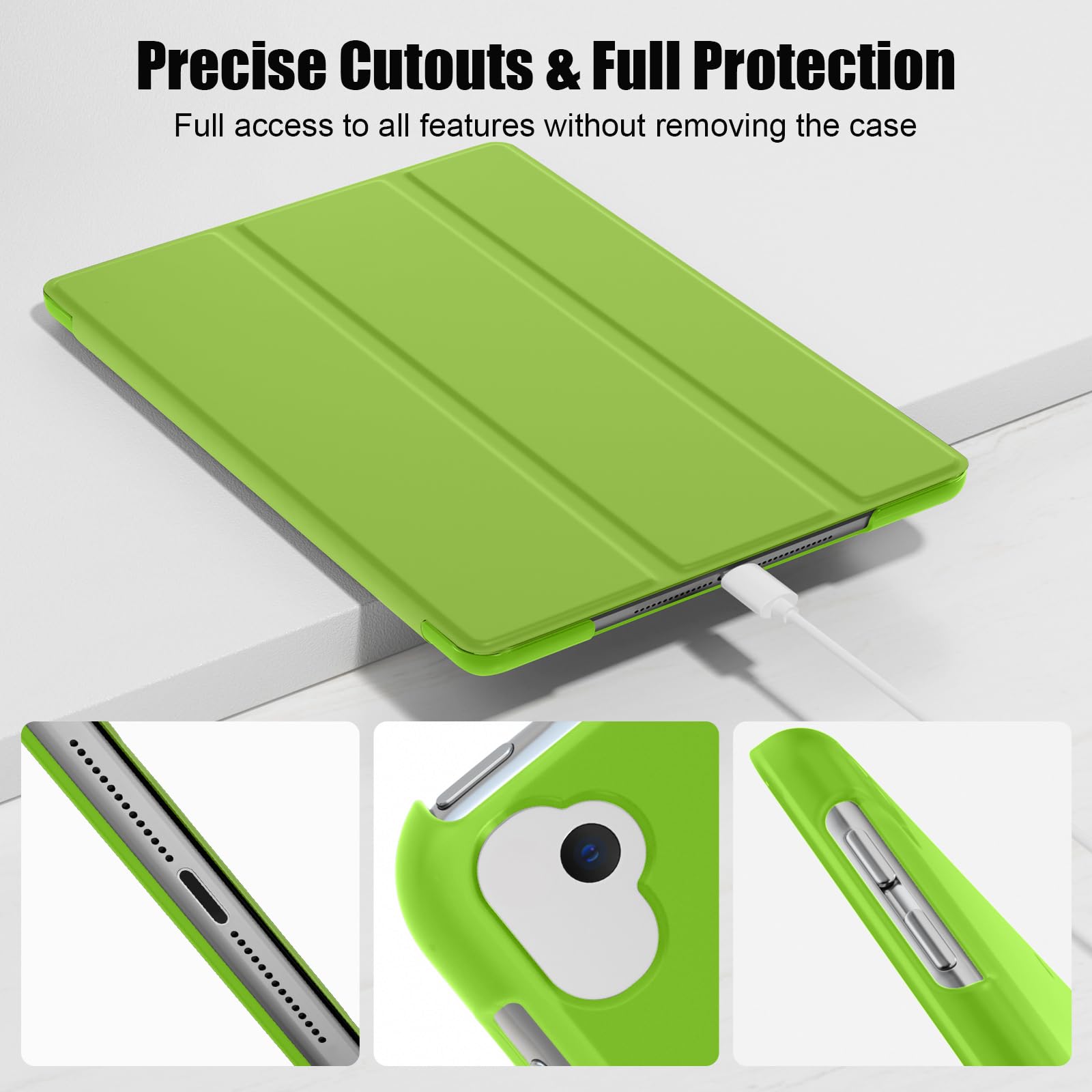 SUPFINE for 10.2 Inch iPad 9th Generation Case 2021, with [ Glass Screen Protector ]/ iPad 8th/7th Generation Case 2020/2019, Slim Stand Translucent Back Shell Cover, Black