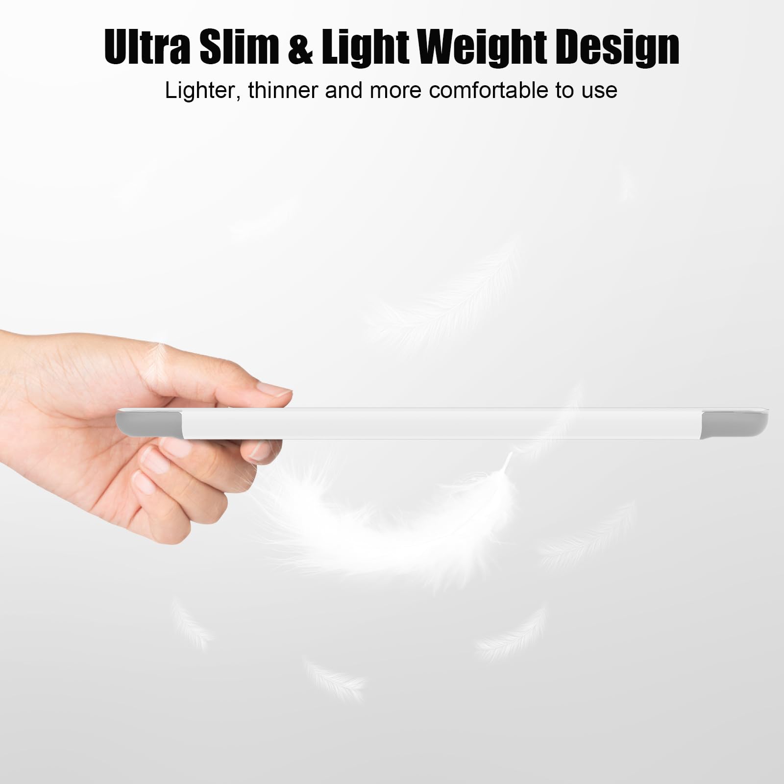 SUPFINE for 10.2 Inch iPad 9th Generation Case 2021, with [ Glass Screen Protector ]/ iPad 8th/7th Generation Case 2020/2019, Slim Stand Translucent Back Shell Cover, Black