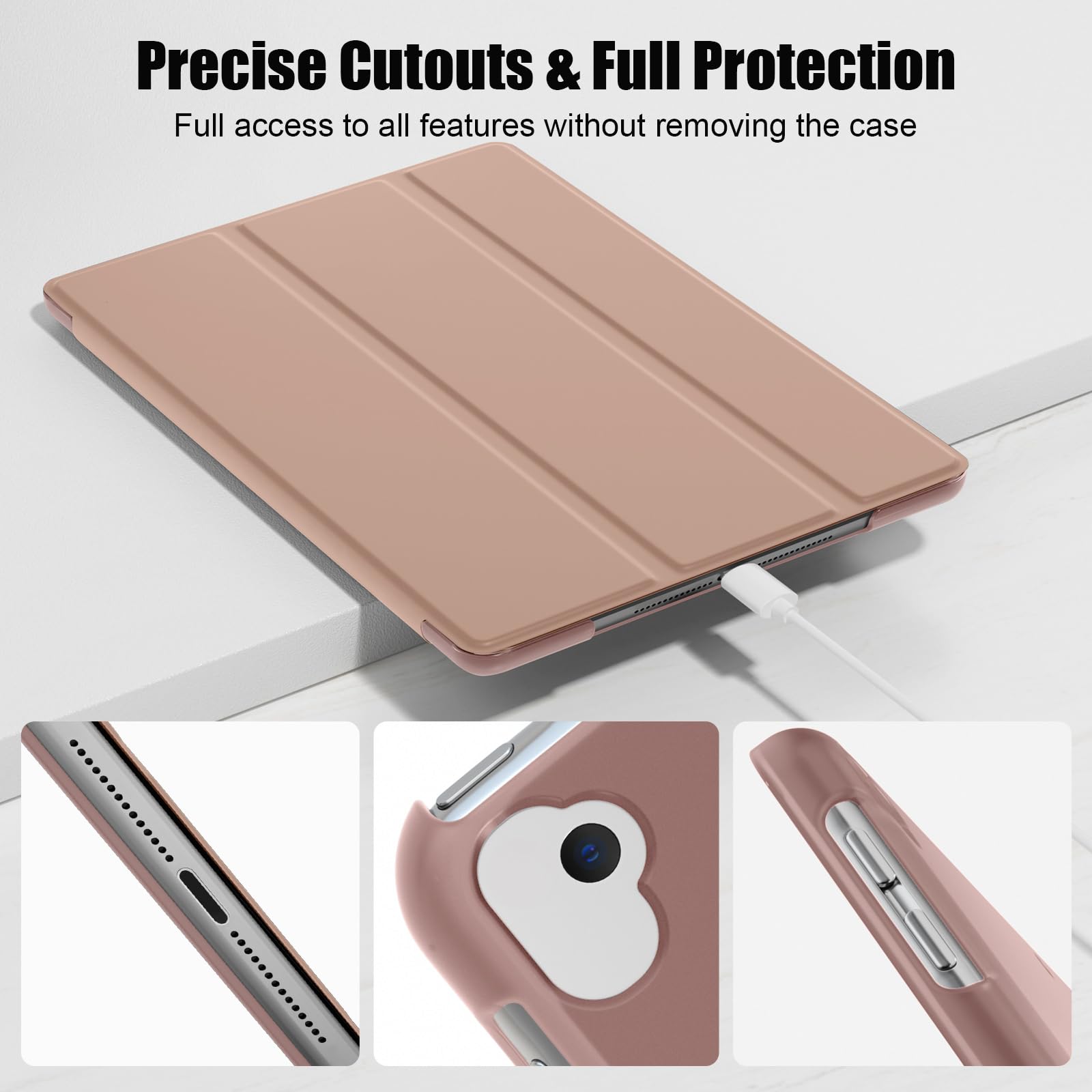 SUPFINE for 10.2 Inch iPad 9th Generation Case 2021, with [ Glass Screen Protector ]/ iPad 8th/7th Generation Case 2020/2019, Slim Stand Translucent Back Shell Cover, Black