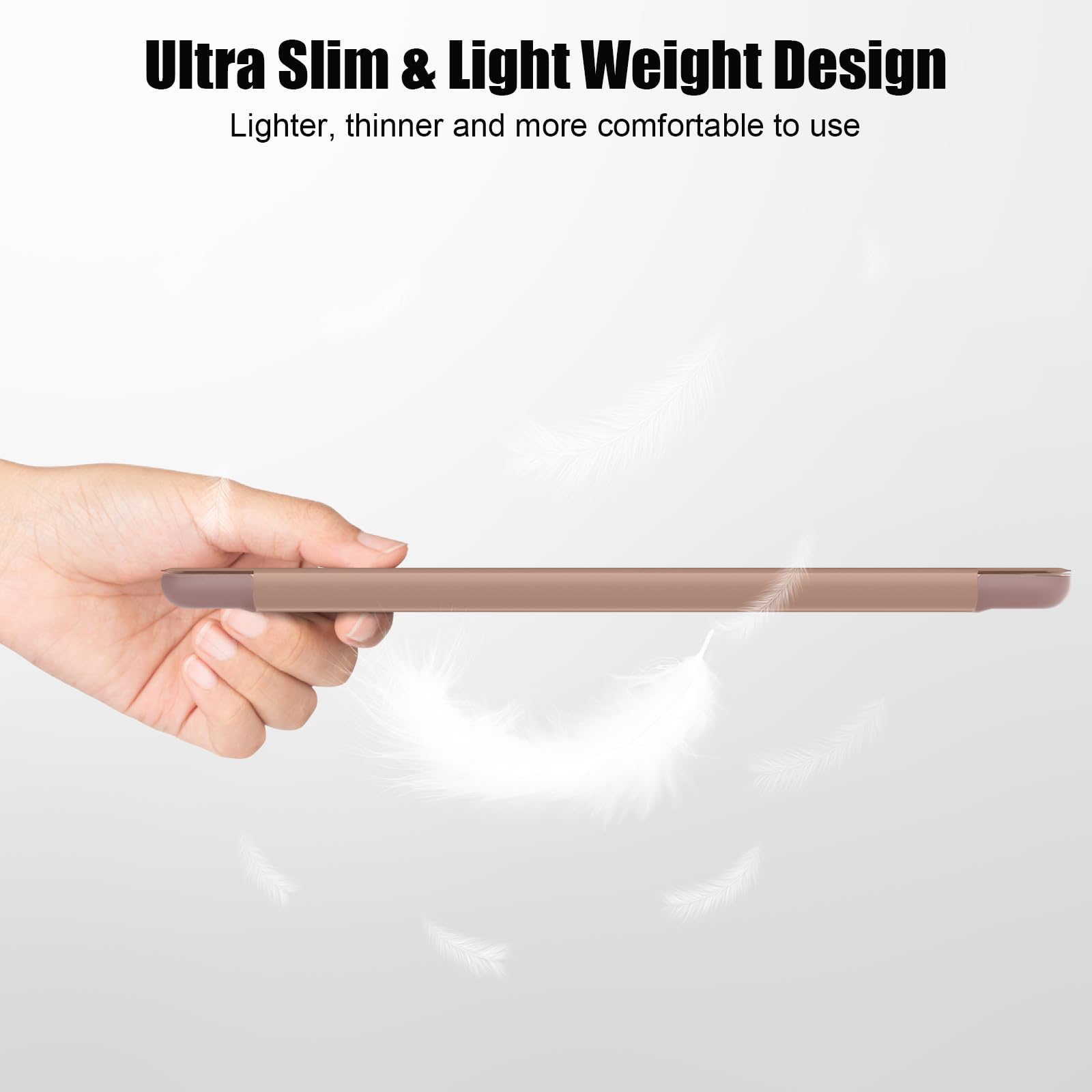 SUPFINE for 10.2 Inch iPad 9th Generation Case 2021, with [ Glass Screen Protector ]/ iPad 8th/7th Generation Case 2020/2019, Slim Stand Translucent Back Shell Cover, Black