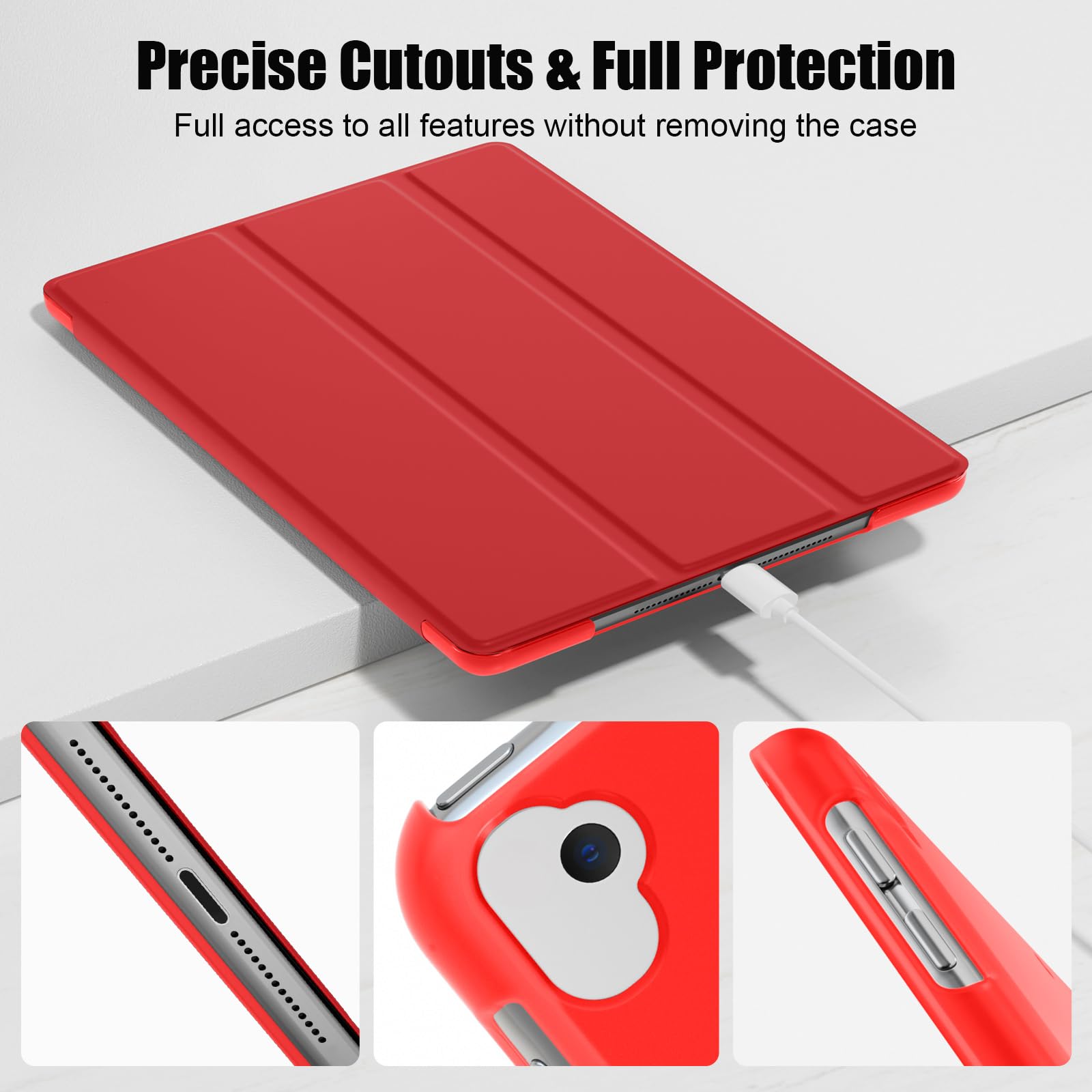 SUPFINE for 10.2 Inch iPad 9th Generation Case 2021, with [ Glass Screen Protector ]/ iPad 8th/7th Generation Case 2020/2019, Slim Stand Translucent Back Shell Cover, Black