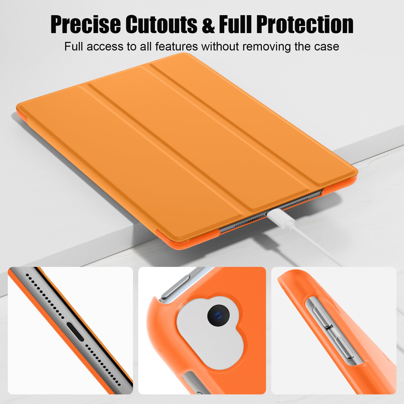 SUPFINE for 10.2 Inch iPad 9th Generation Case 2021, with [ Glass Screen Protector ]/ iPad 8th/7th Generation Case 2020/2019, Slim Stand Translucent Back Shell Cover, Black