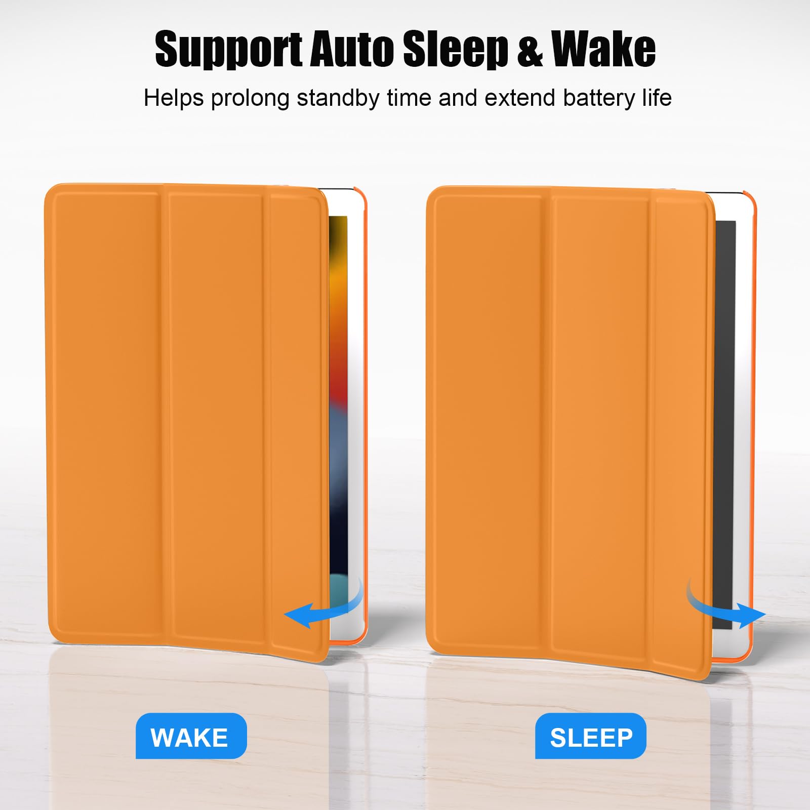 SUPFINE for 10.2 Inch iPad 9th Generation Case 2021, with [ Glass Screen Protector ]/ iPad 8th/7th Generation Case 2020/2019, Slim Stand Translucent Back Shell Cover, Black