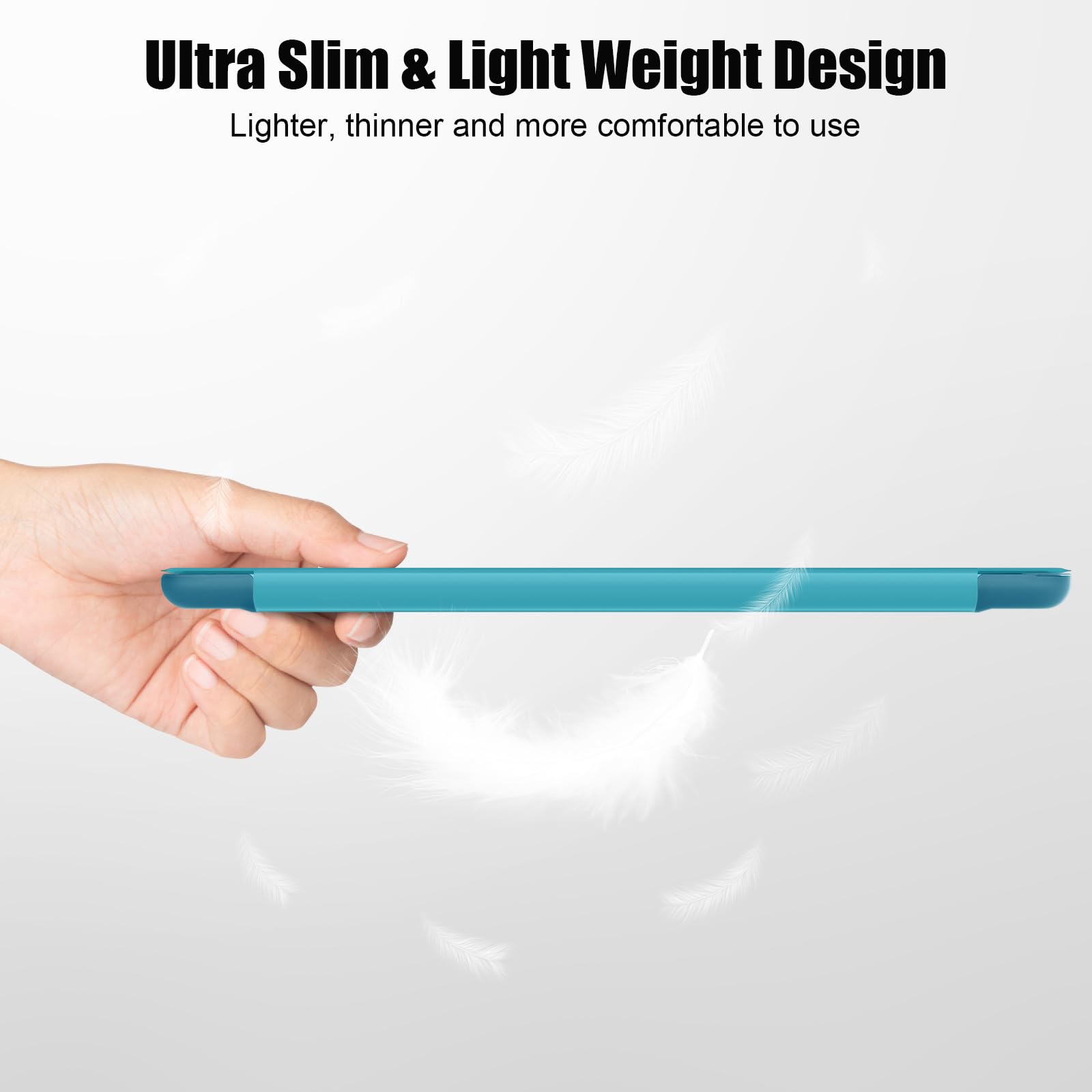 SUPFINE for 10.2 Inch iPad 9th Generation Case 2021, with [ Glass Screen Protector ]/ iPad 8th/7th Generation Case 2020/2019, Slim Stand Translucent Back Shell Cover, Black