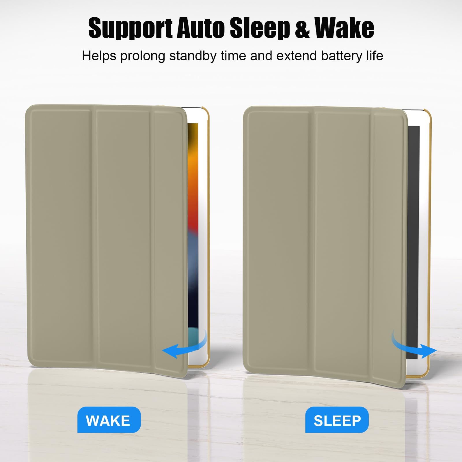 SUPFINE for 10.2 Inch iPad 9th Generation Case 2021, with [ Glass Screen Protector ]/ iPad 8th/7th Generation Case 2020/2019, Slim Stand Translucent Back Shell Cover, Black