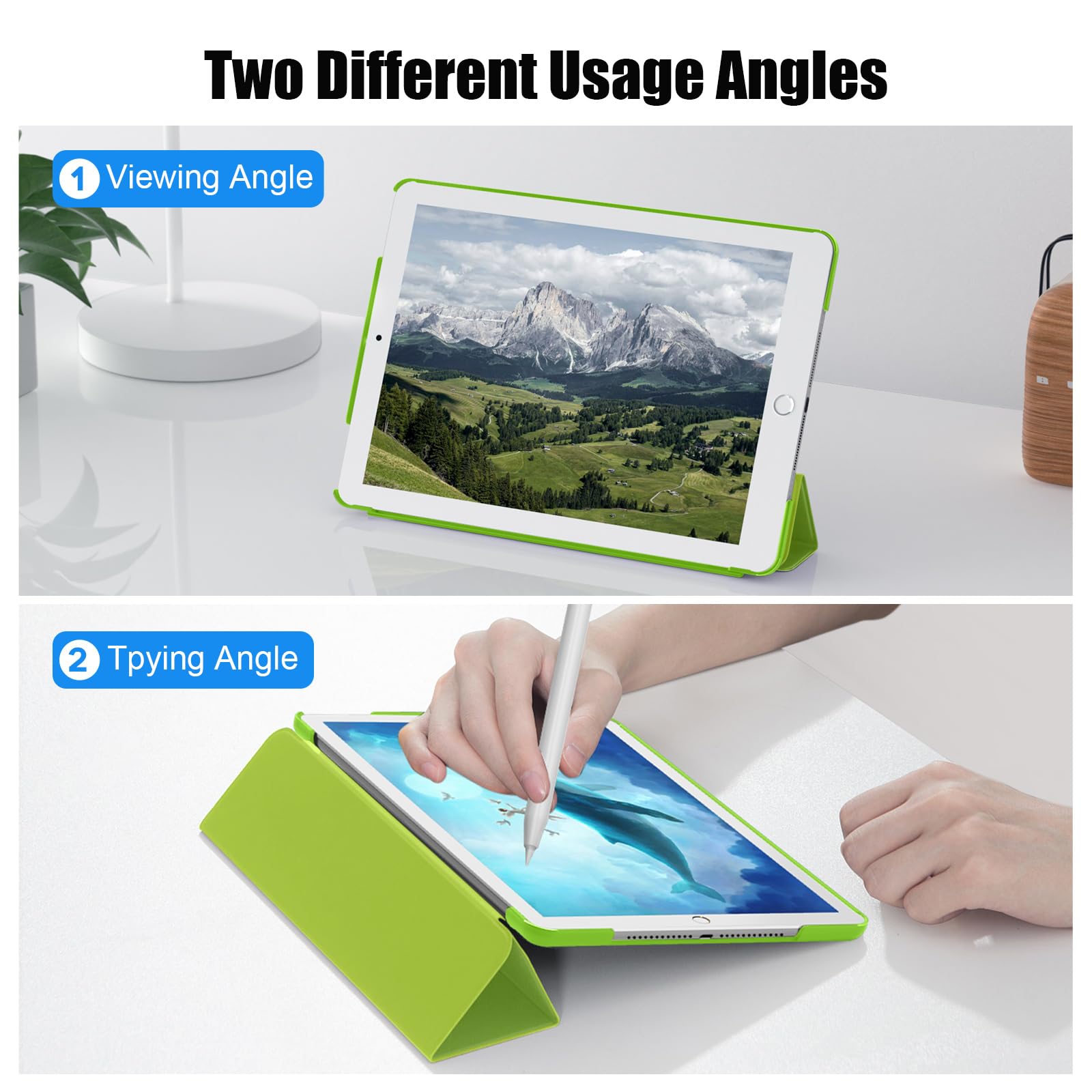 SUPFINE for 10.2 Inch iPad 9th Generation Case 2021, with [ Glass Screen Protector ]/ iPad 8th/7th Generation Case 2020/2019, Slim Stand Translucent Back Shell Cover, Black