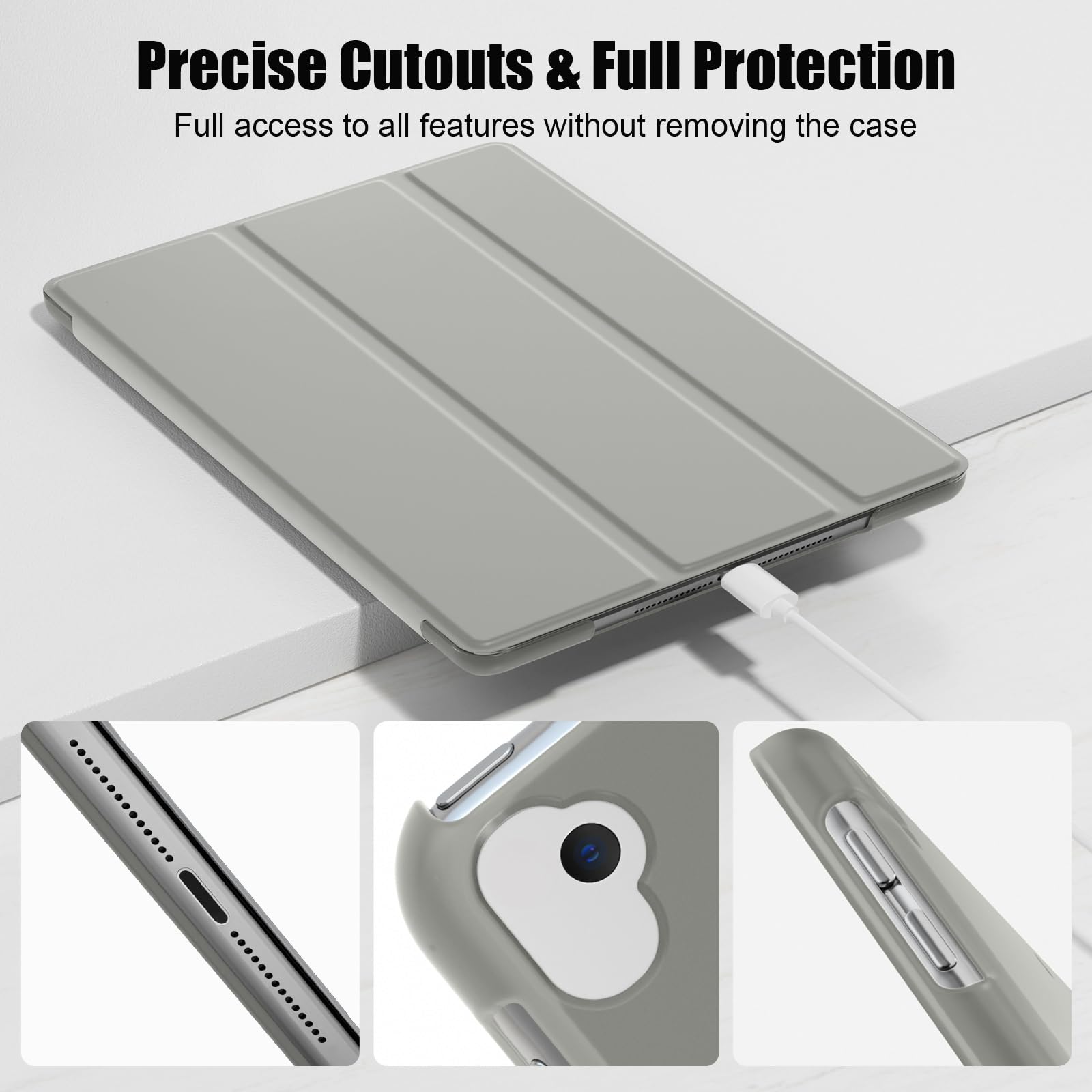 SUPFINE for 10.2 Inch iPad 9th Generation Case 2021, with [ Glass Screen Protector ]/ iPad 8th/7th Generation Case 2020/2019, Slim Stand Translucent Back Shell Cover, Black