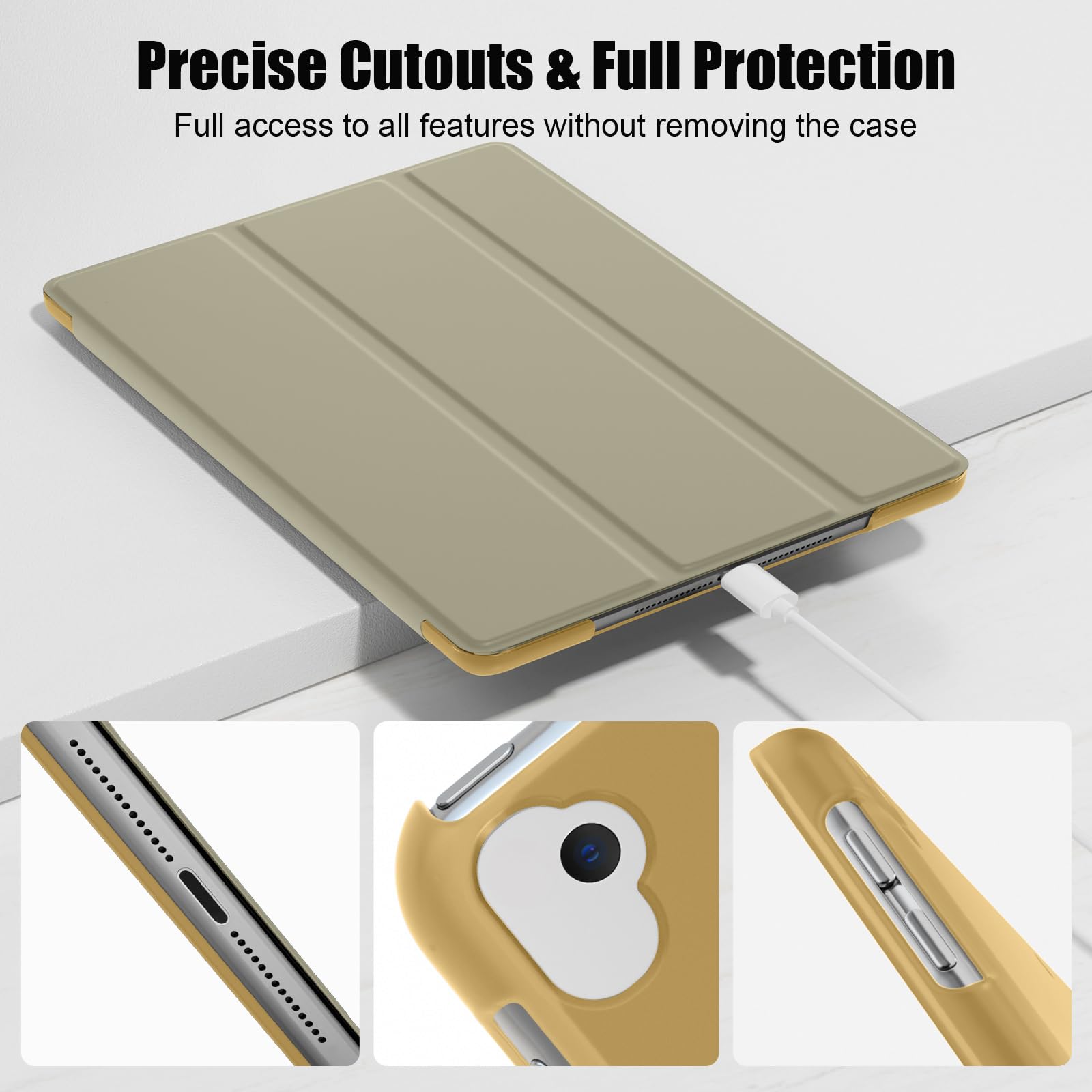 SUPFINE for 10.2 Inch iPad 9th Generation Case 2021, with [ Glass Screen Protector ]/ iPad 8th/7th Generation Case 2020/2019, Slim Stand Translucent Back Shell Cover, Black