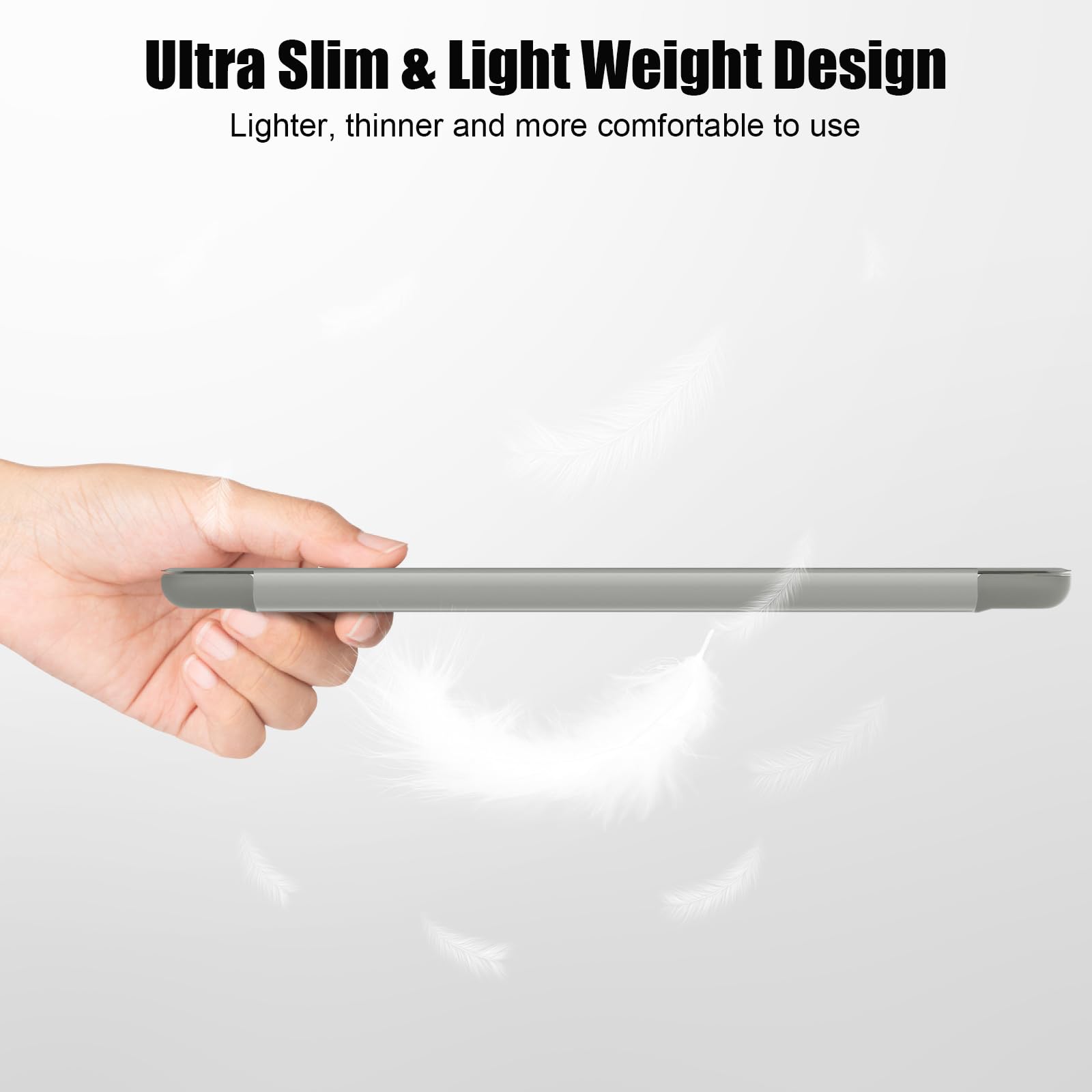 SUPFINE for 10.2 Inch iPad 9th Generation Case 2021, with [ Glass Screen Protector ]/ iPad 8th/7th Generation Case 2020/2019, Slim Stand Translucent Back Shell Cover, Black