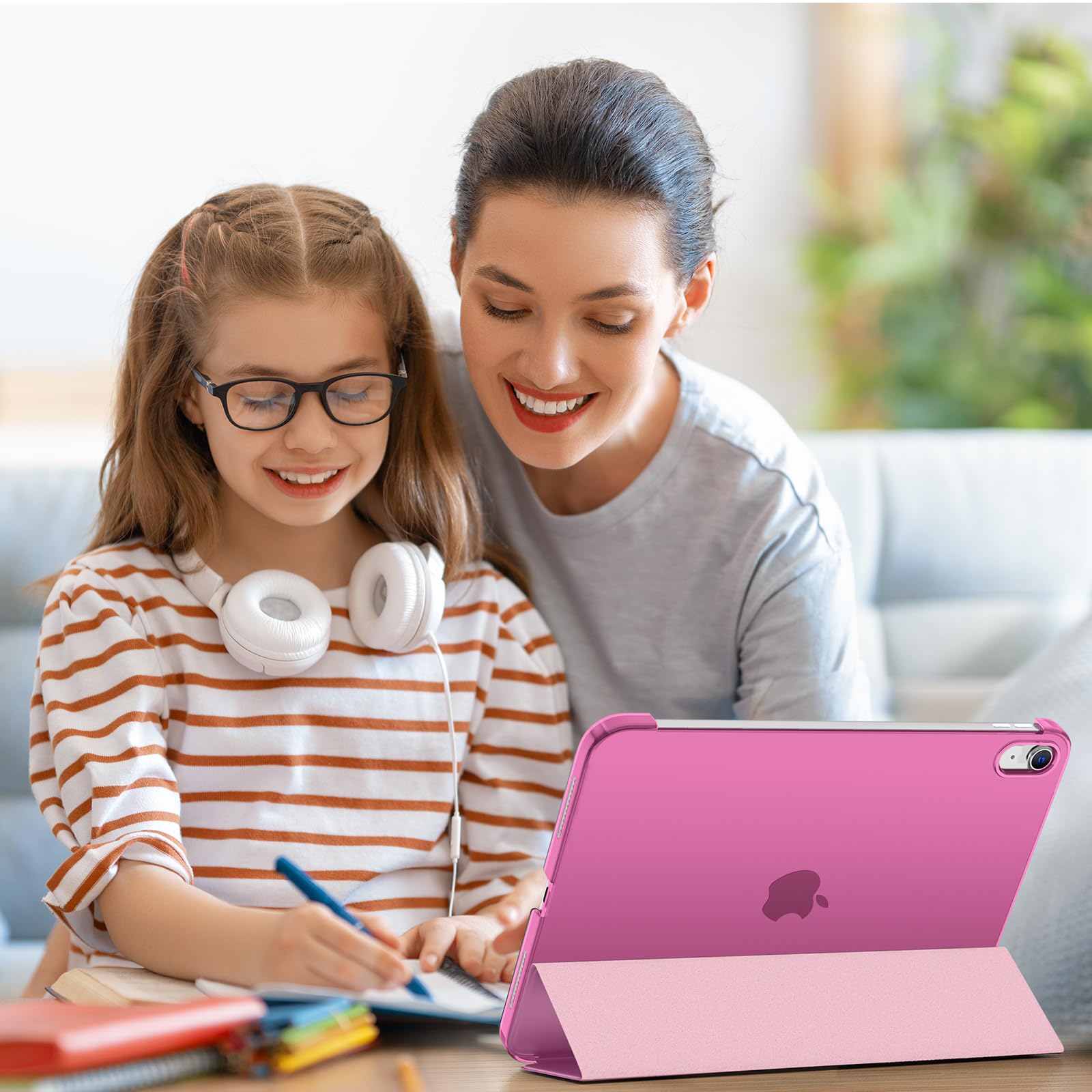 SUPFINE for iPad (A16) 11th Generation Case 11 inch 2025 & iPad 10th Generation Case 10.9 inch 2022, Slim Stand Hard PC Translucent Back Shell Cover (Support Touch ID, Auto Wake/Sleep), Black