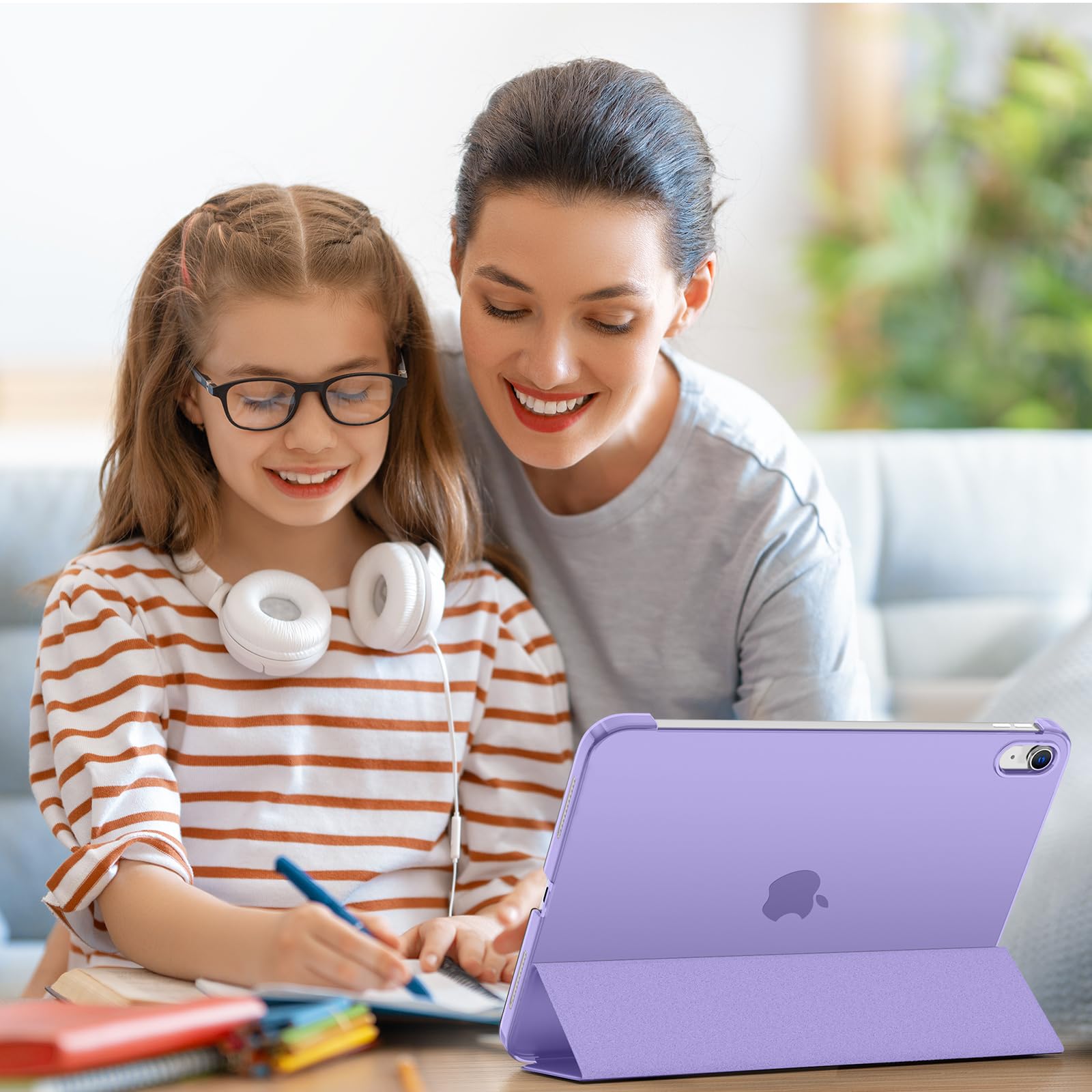 SUPFINE for iPad (A16) 11th Generation Case 11 inch 2025 & iPad 10th Generation Case 10.9 inch 2022, Slim Stand Hard PC Translucent Back Shell Cover (Support Touch ID, Auto Wake/Sleep), Black