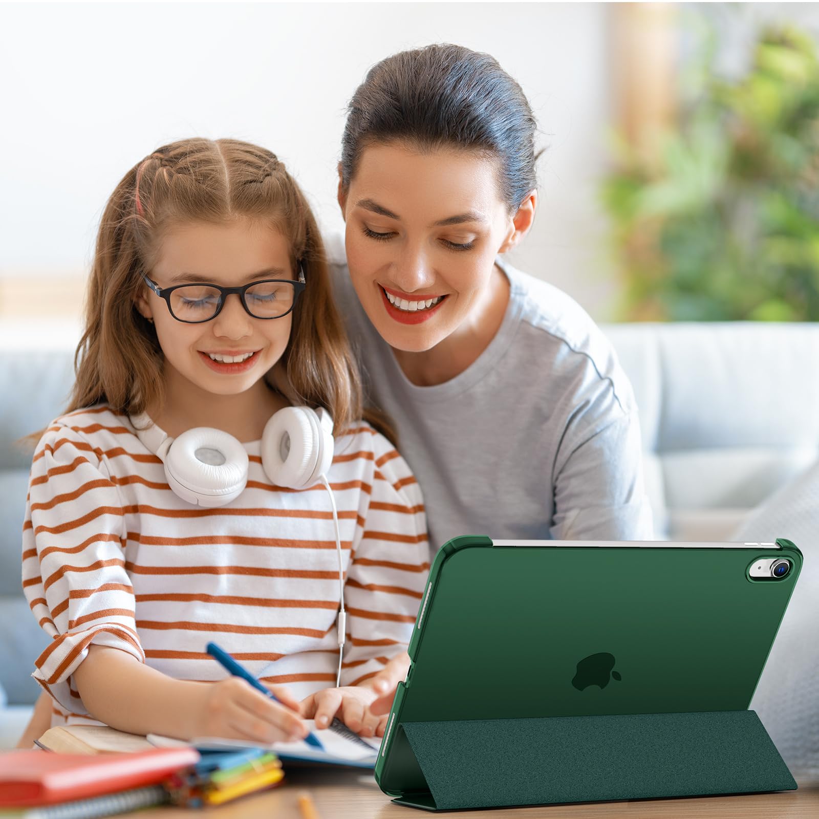 SUPFINE for iPad (A16) 11th Generation Case 11 inch 2025 & iPad 10th Generation Case 10.9 inch 2022, Slim Stand Hard PC Translucent Back Shell Cover (Support Touch ID, Auto Wake/Sleep), Black