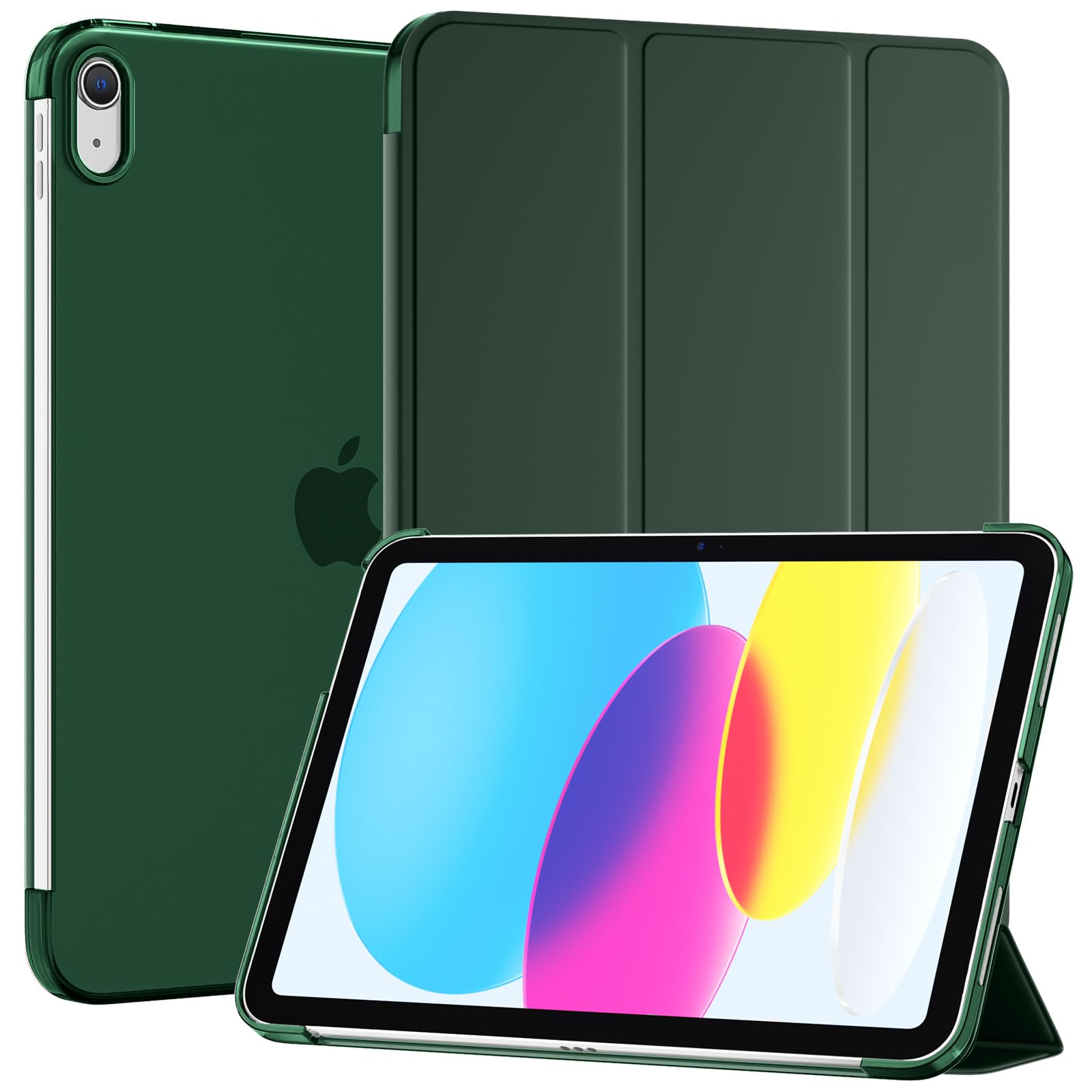 SUPFINE for iPad (A16) 11th Generation Case 11 inch 2025 & iPad 10th Generation Case 10.9 inch 2022, Slim Stand Hard PC Translucent Back Shell Cover (Support Touch ID, Auto Wake/Sleep), Black