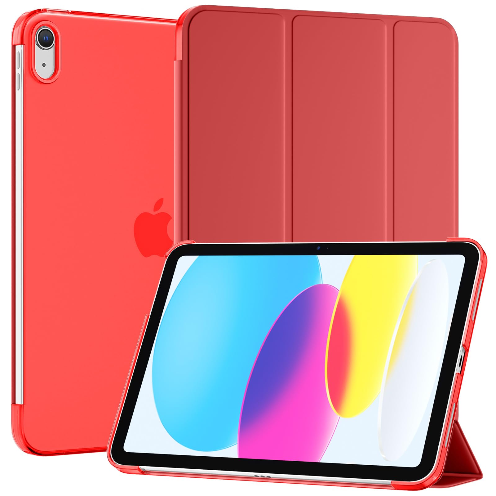 SUPFINE for iPad (A16) 11th Generation Case 11 inch 2025 & iPad 10th Generation Case 10.9 inch 2022, Slim Stand Hard PC Translucent Back Shell Cover (Support Touch ID, Auto Wake/Sleep), Black