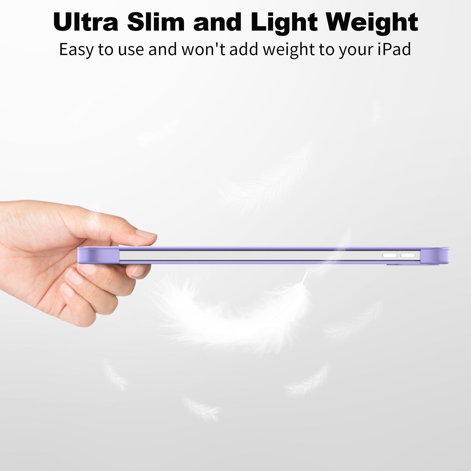 SUPFINE for iPad (A16) 11th Generation Case 11 inch 2025 & iPad 10th Generation Case 10.9 inch 2022, Slim Stand Hard PC Translucent Back Shell Cover (Support Touch ID, Auto Wake/Sleep), Black