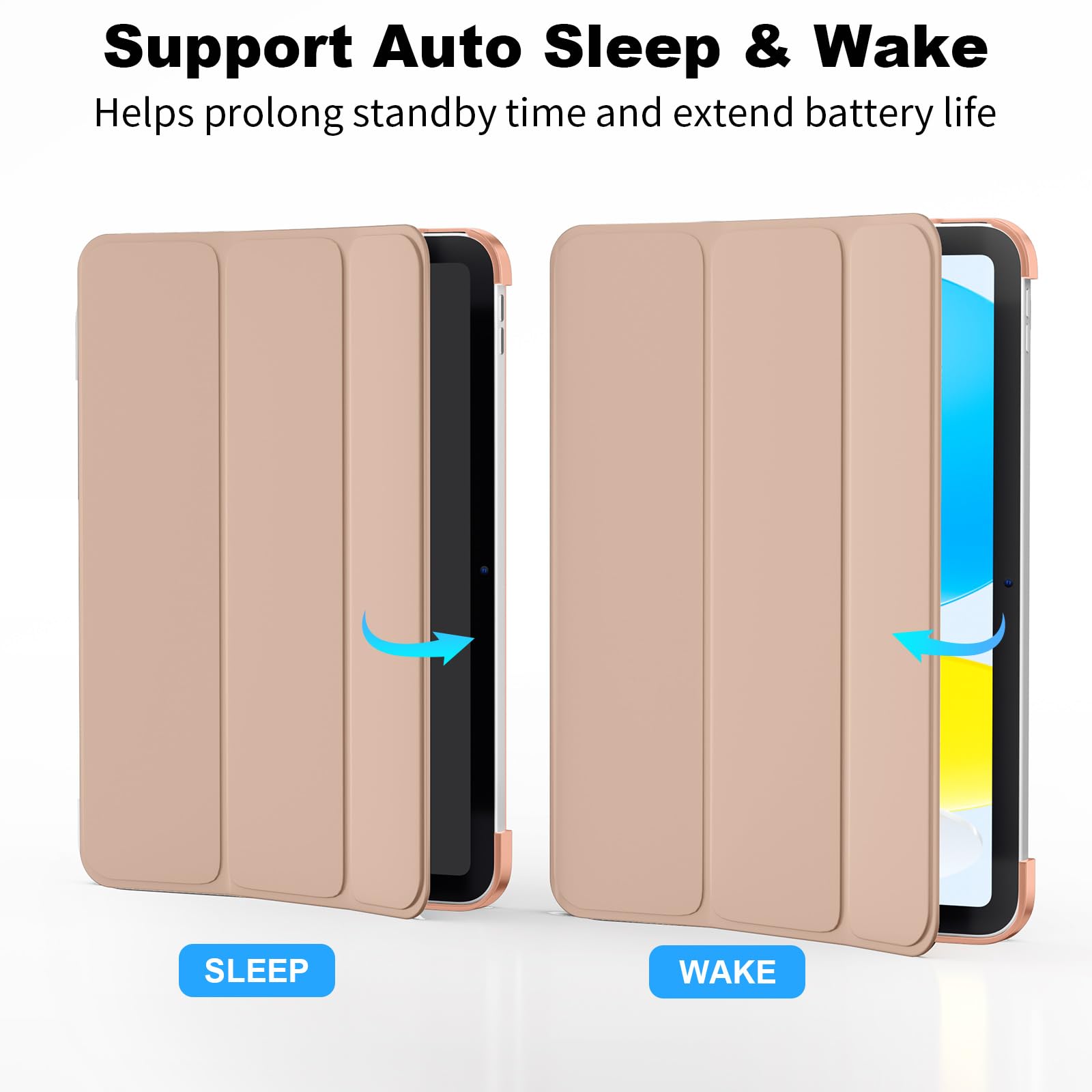 SUPFINE for iPad (A16) 11th Generation Case 11 inch 2025 & iPad 10th Generation Case 10.9 inch 2022, Slim Stand Hard PC Translucent Back Shell Cover (Support Touch ID, Auto Wake/Sleep), Black