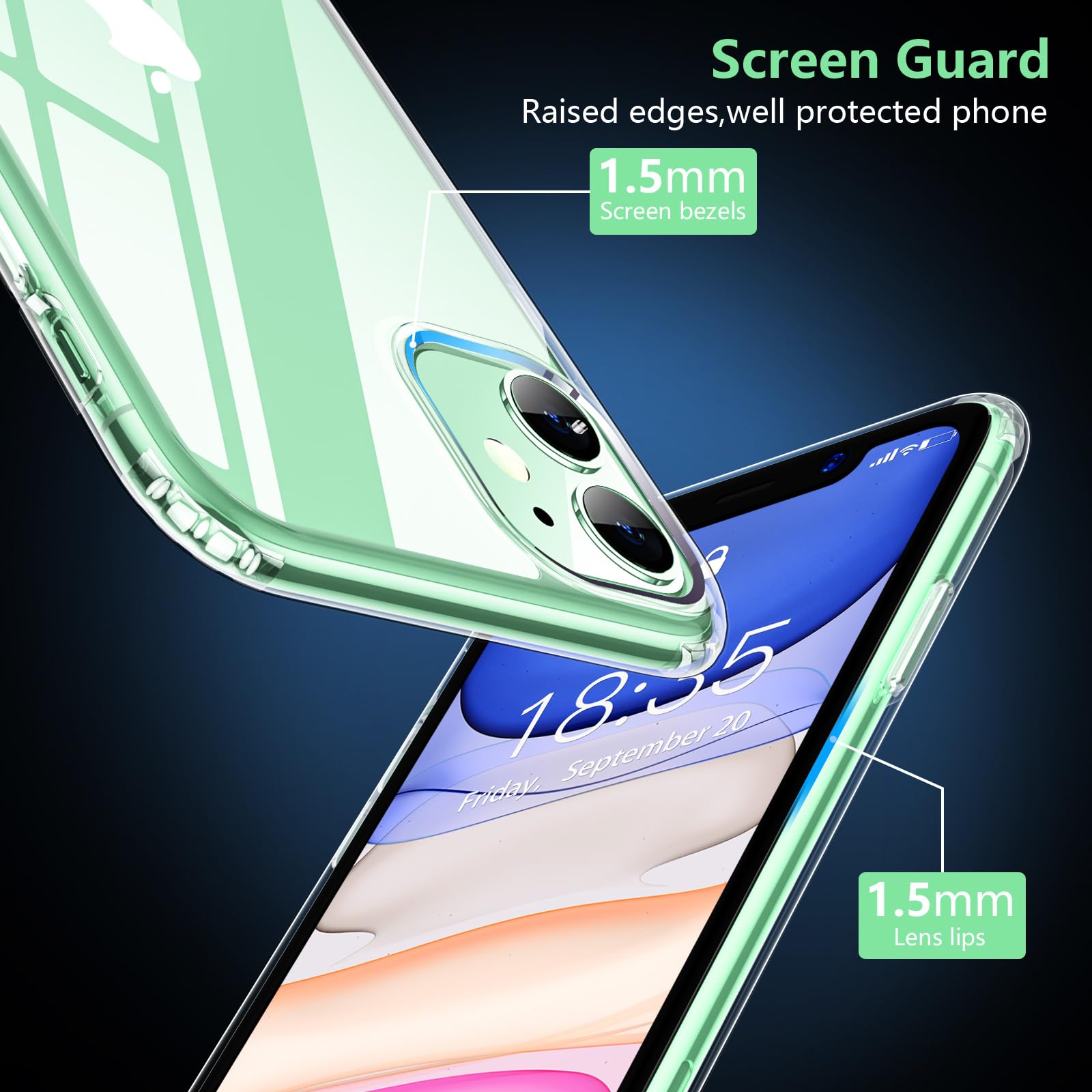 SUPFINE for iPhone 11 Case, [10 FT Military Dropproof] [Dual Layer Structure Protection] Non-Slip Heavy Duty Shockproof Phone Case,Black