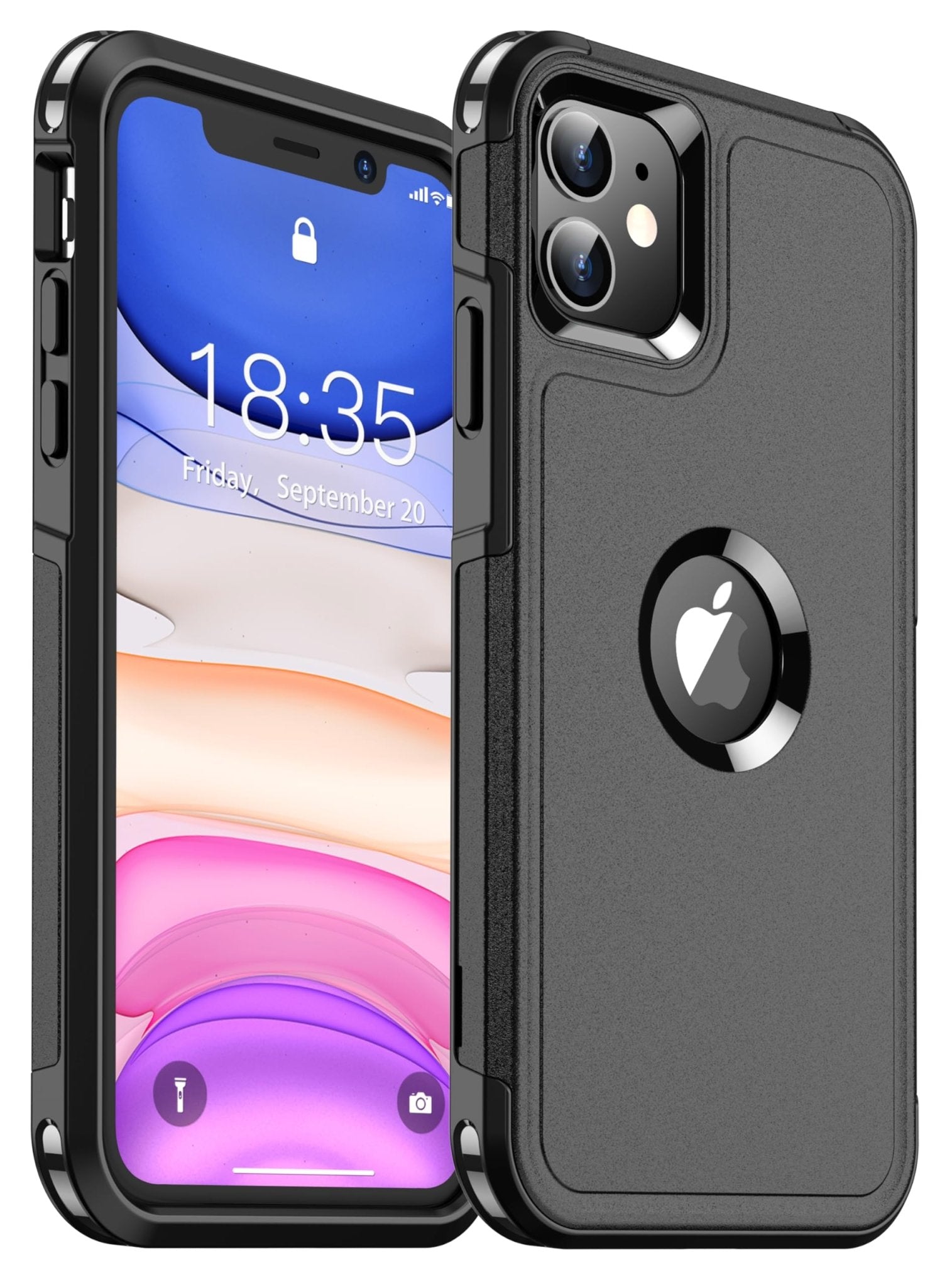 SUPFINE for iPhone 11 Case, [10 FT Military Dropproof] [Dual Layer Structure Protection] Non-Slip Heavy Duty Shockproof Phone Case,Black