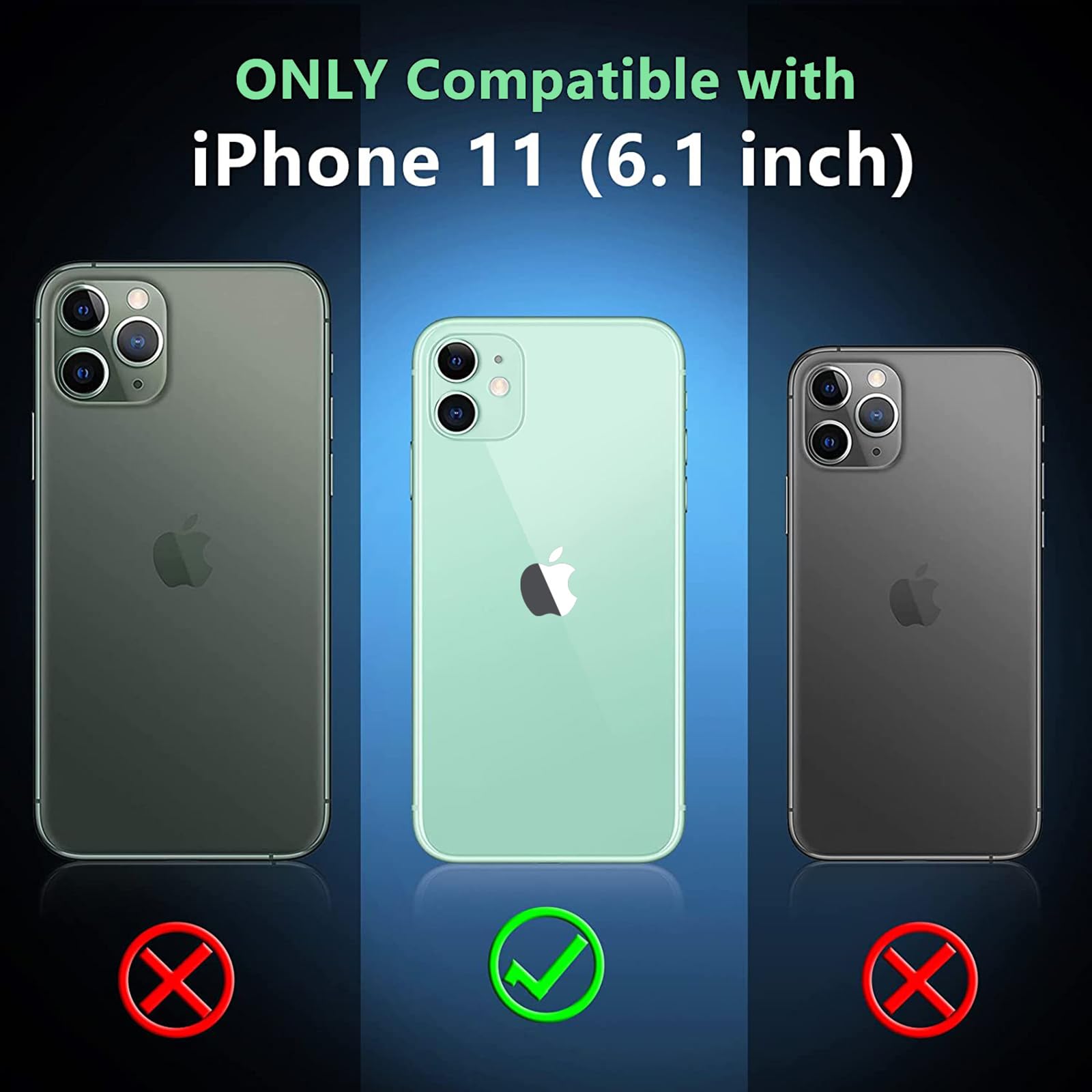 SUPFINE for iPhone 11 Case, [10 FT Military Dropproof] [Dual Layer Structure Protection] Non-Slip Heavy Duty Shockproof Phone Case,Black