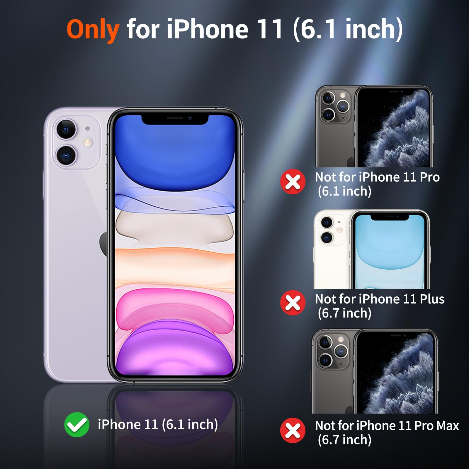 SUPFINE for iPhone 11 Case, [10 FT Military Dropproof] [Dual Layer Structure Protection] Non-Slip Heavy Duty Shockproof Phone Case,Black