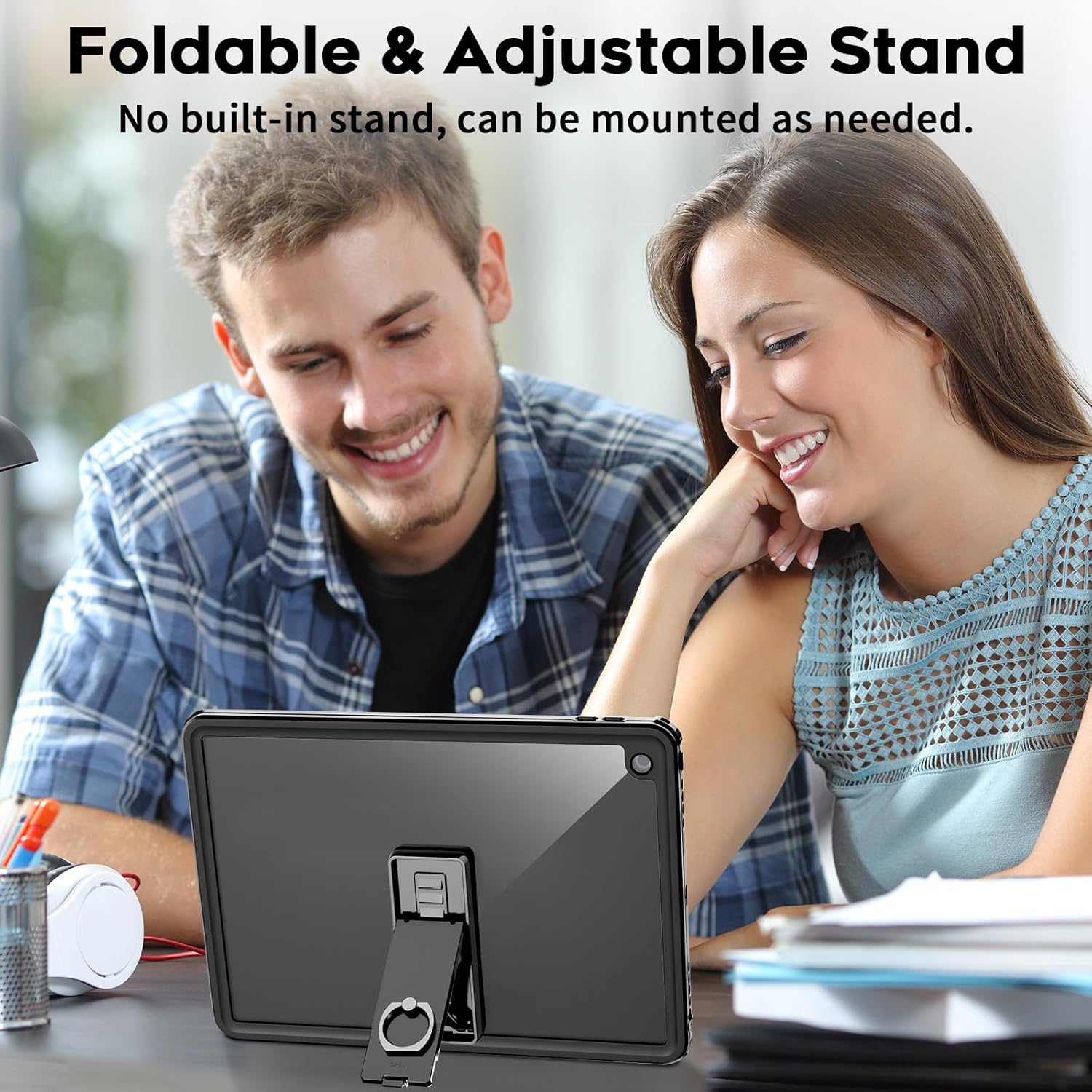 SUPFINE for Waterproof iPad 9th Generation Case, [Built-in Screen Protector] [IP68 Waterproof] Full Body Rugged Shockproof Protective Cover for 10.2 inch iPad 9th/8th/7th(2021/2020/2019), Black/Clear