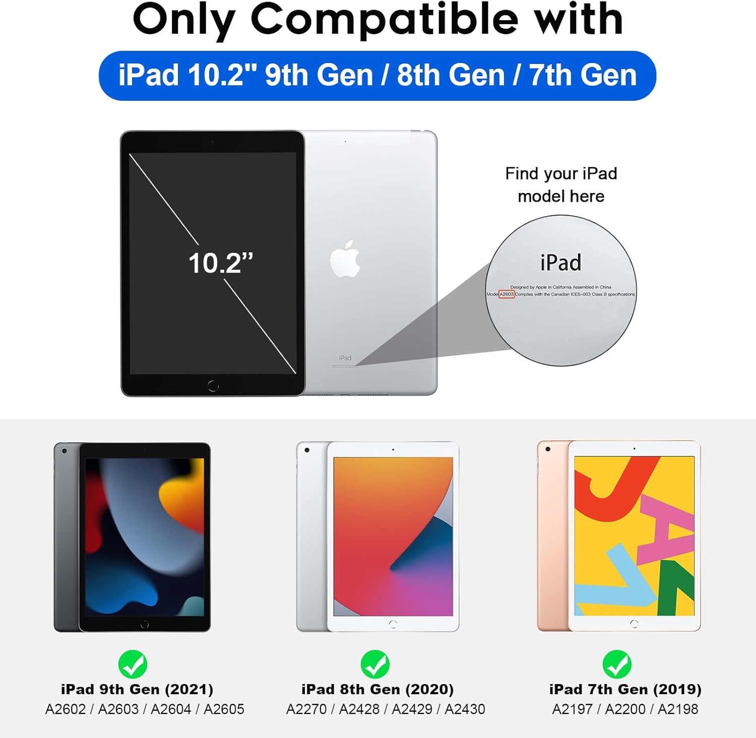 SUPFINE for Waterproof iPad 9th Generation Case, [Built-in Screen Protector] [IP68 Waterproof] Full Body Rugged Shockproof Protective Cover for 10.2 inch iPad 9th/8th/7th(2021/2020/2019), Black/Clear