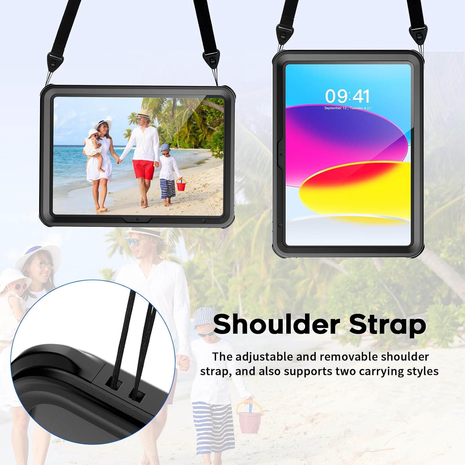 Waterproof iPad (A16) 11th Generation Case & iPad 10th Generation Case, [Built-in Screen Protector] [IP68 Waterproof] Full Body Rugged Shockproof Protective Cover, Black/Clear