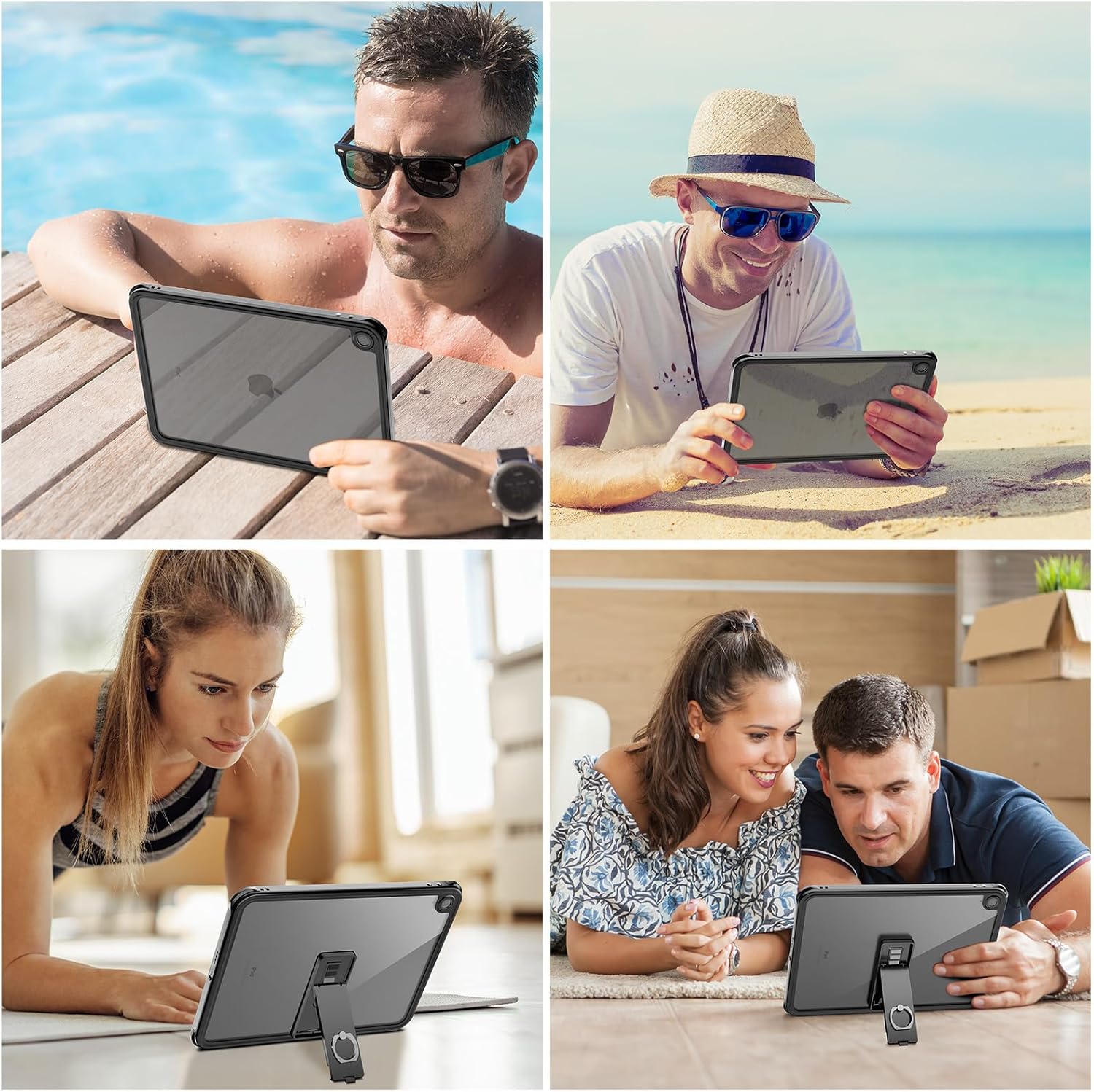 Waterproof iPad (A16) 11th Generation Case & iPad 10th Generation Case, [Built-in Screen Protector] [IP68 Waterproof] Full Body Rugged Shockproof Protective Cover, Black/Clear