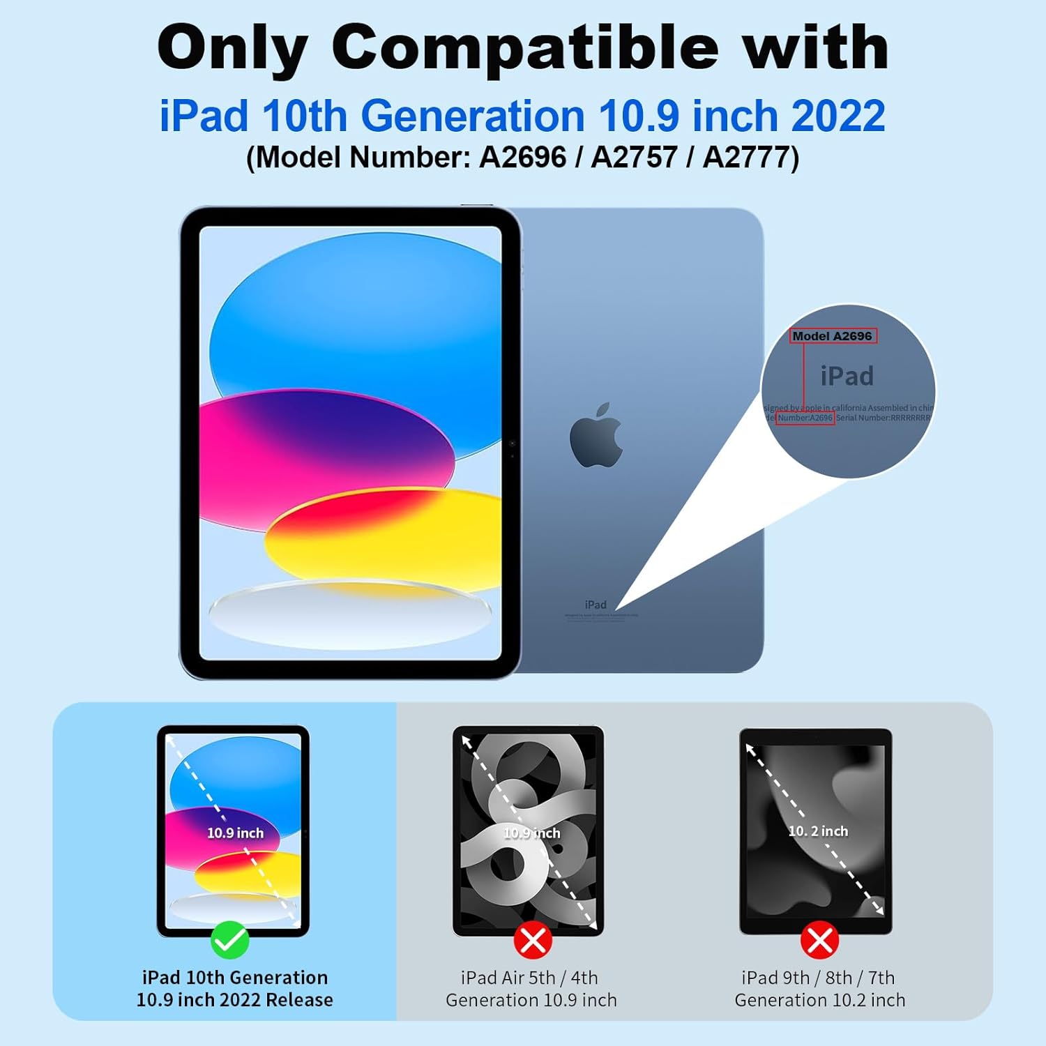 Waterproof iPad (A16) 11th Generation Case & iPad 10th Generation Case, [Built-in Screen Protector] [IP68 Waterproof] Full Body Rugged Shockproof Protective Cover, Black/Clear