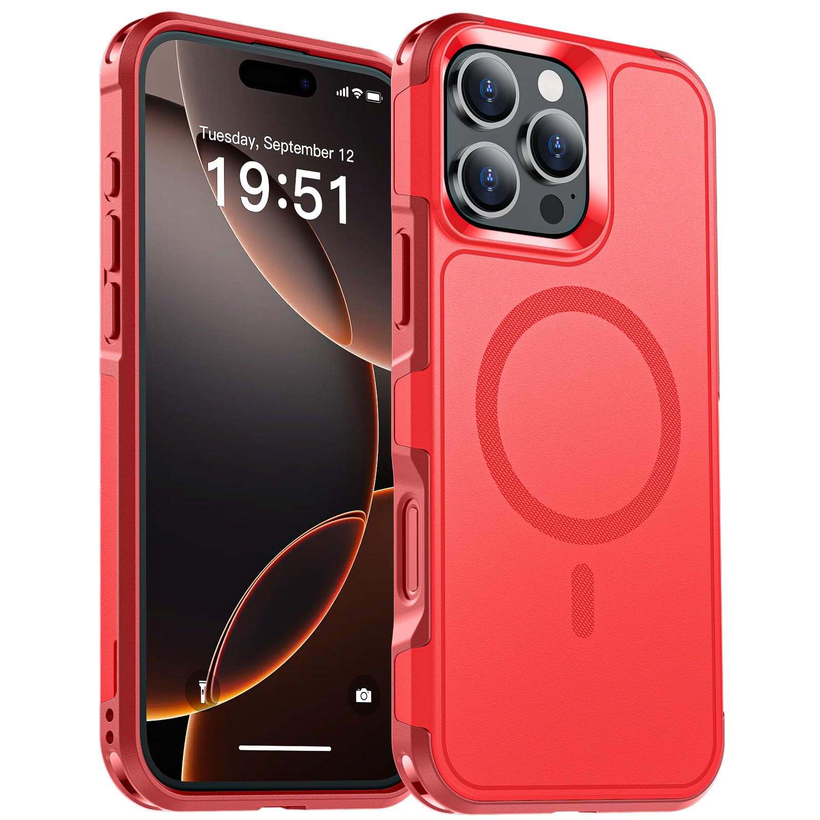 SUPFINE Magnetic for iPhone 12 Pro Max Case, [Compatible with MagSafe][10 FT Military Grade Drop Protection] [Dual Layer Structure Protection] Heavy Duty Full-Body Shockproof Phone Case, Black