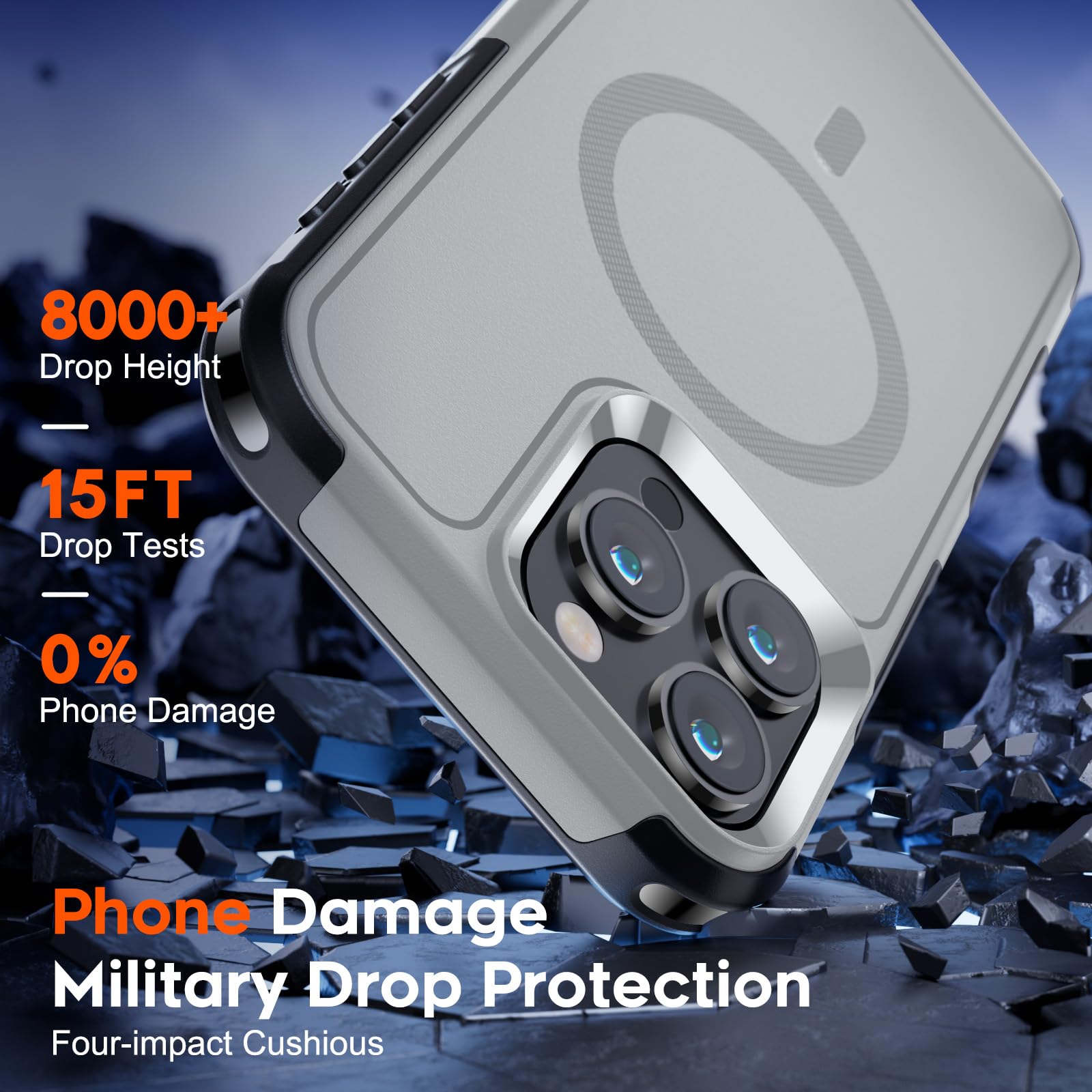 SUPFINE Magnetic for iPhone 12 Pro Max Case, [Compatible with MagSafe][10 FT Military Grade Drop Protection] [Dual Layer Structure Protection] Heavy Duty Full-Body Shockproof Phone Case, Black