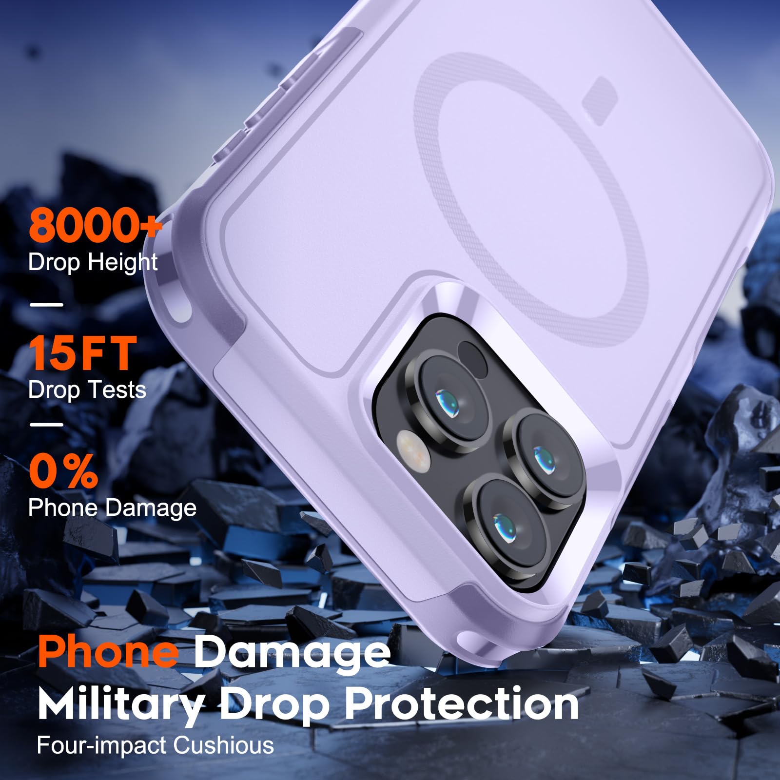 SUPFINE Magnetic for iPhone 12 Pro Max Case, [Compatible with MagSafe][10 FT Military Grade Drop Protection] [Dual Layer Structure Protection] Heavy Duty Full-Body Shockproof Phone Case, Black