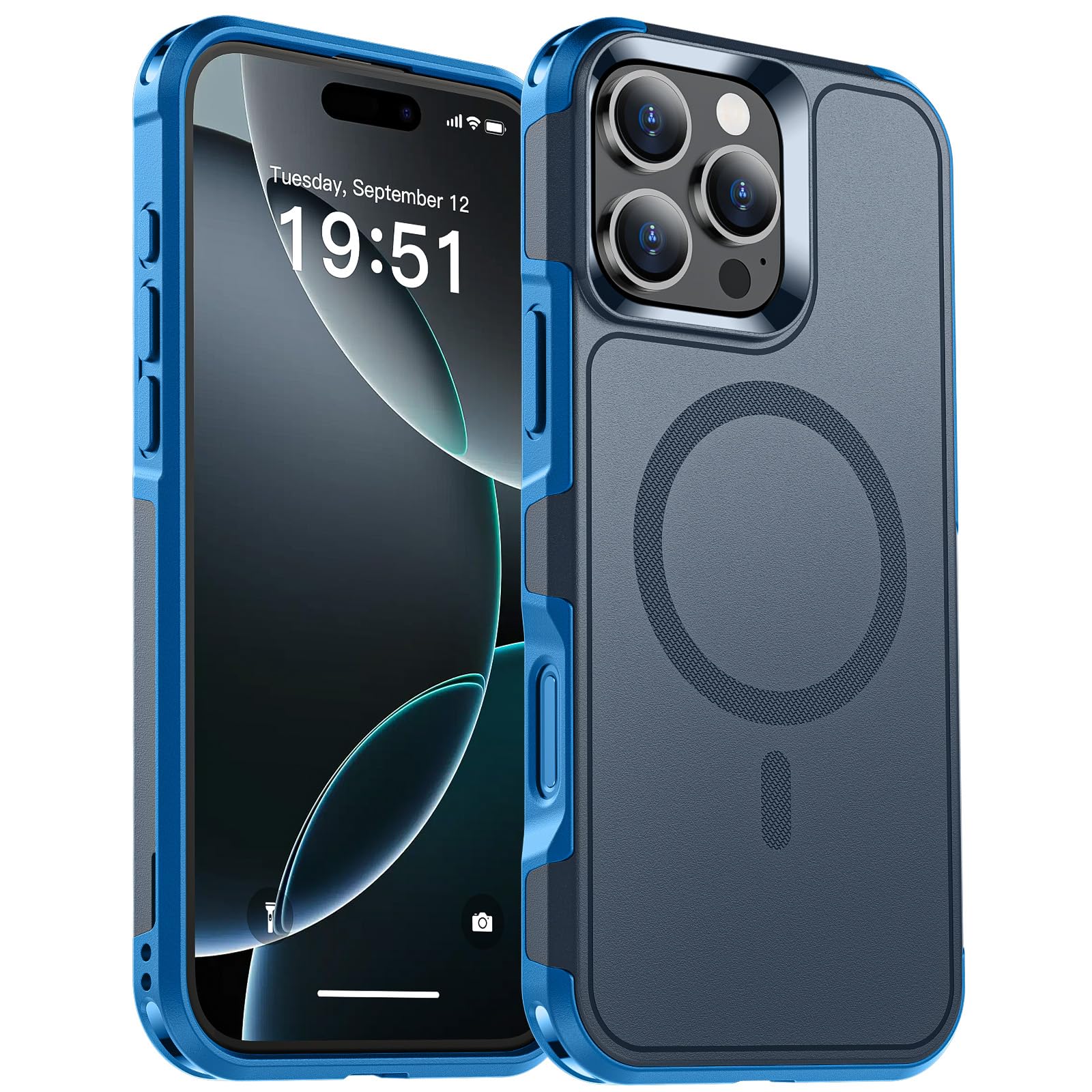 SUPFINE Magnetic for iPhone 12 Pro Max Case, [Compatible with MagSafe][10 FT Military Grade Drop Protection] [Dual Layer Structure Protection] Heavy Duty Full-Body Shockproof Phone Case, Black