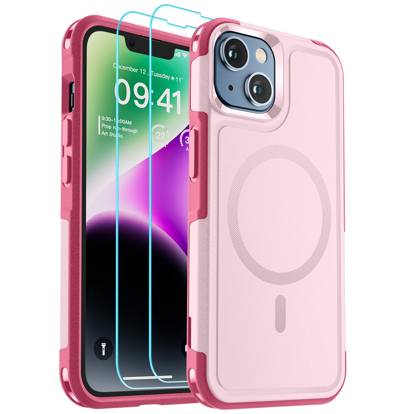 SUPFINE Magnetic for iPhone 12 Pro Max Case, [Compatible with MagSafe][10 FT Military Grade Drop Protection] [Dual Layer Structure Protection] Heavy Duty Full-Body Shockproof Phone Case, Black