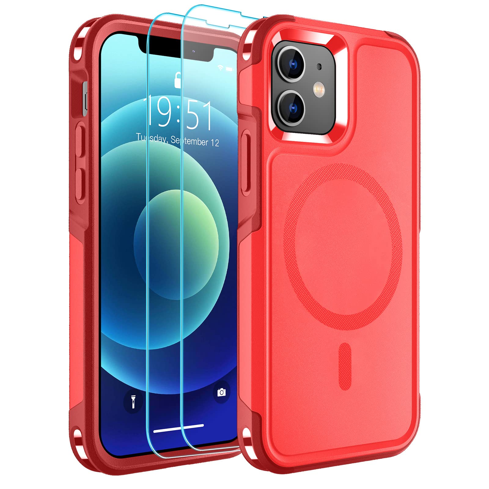 SUPFINE Magnetic for iPhone 12 Pro Max Case, [Compatible with MagSafe][10 FT Military Grade Drop Protection] [Dual Layer Structure Protection] Heavy Duty Full-Body Shockproof Phone Case, Black