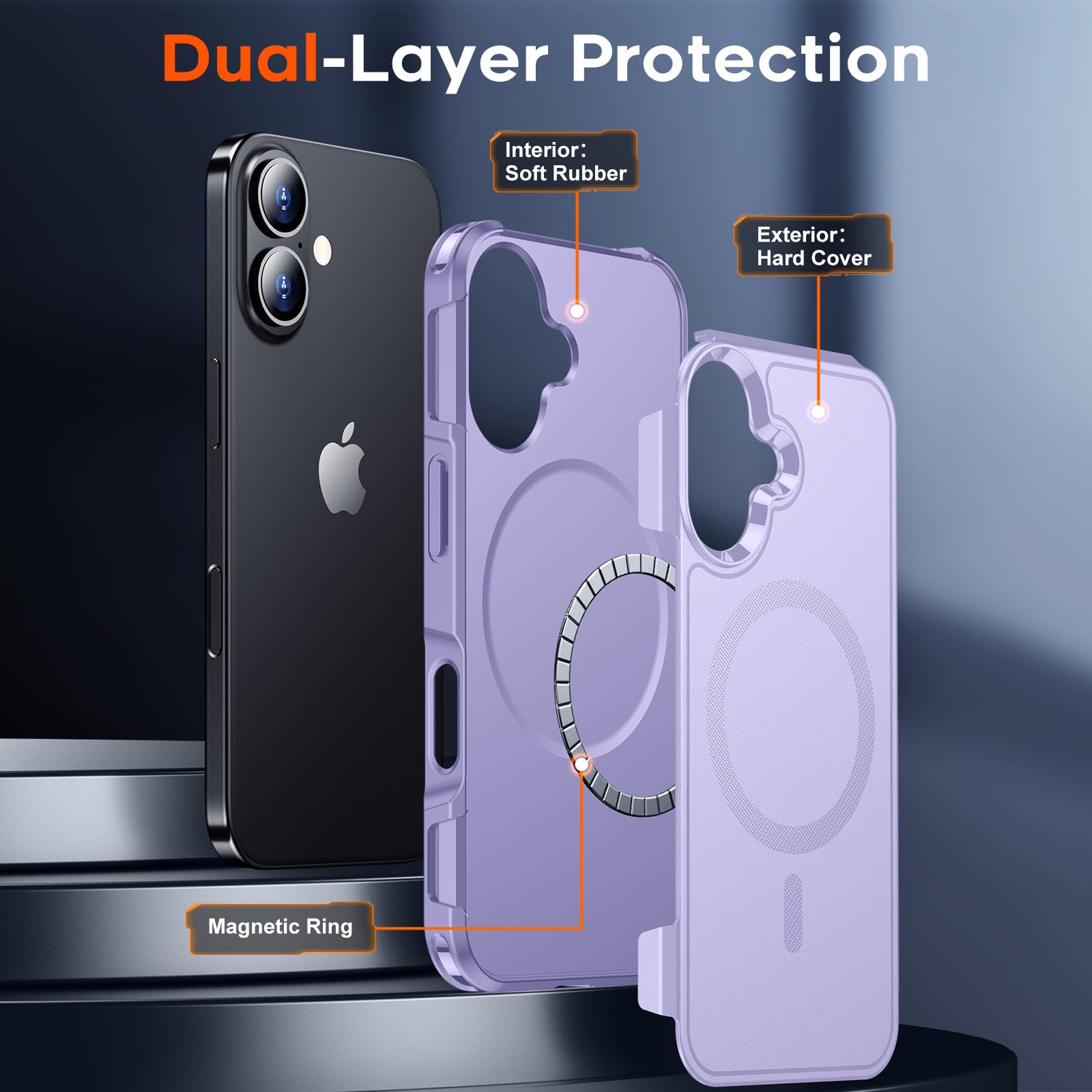 SUPFINE Magnetic for iPhone 12 Pro Max Case, [Compatible with MagSafe][10 FT Military Grade Drop Protection] [Dual Layer Structure Protection] Heavy Duty Full-Body Shockproof Phone Case, Black