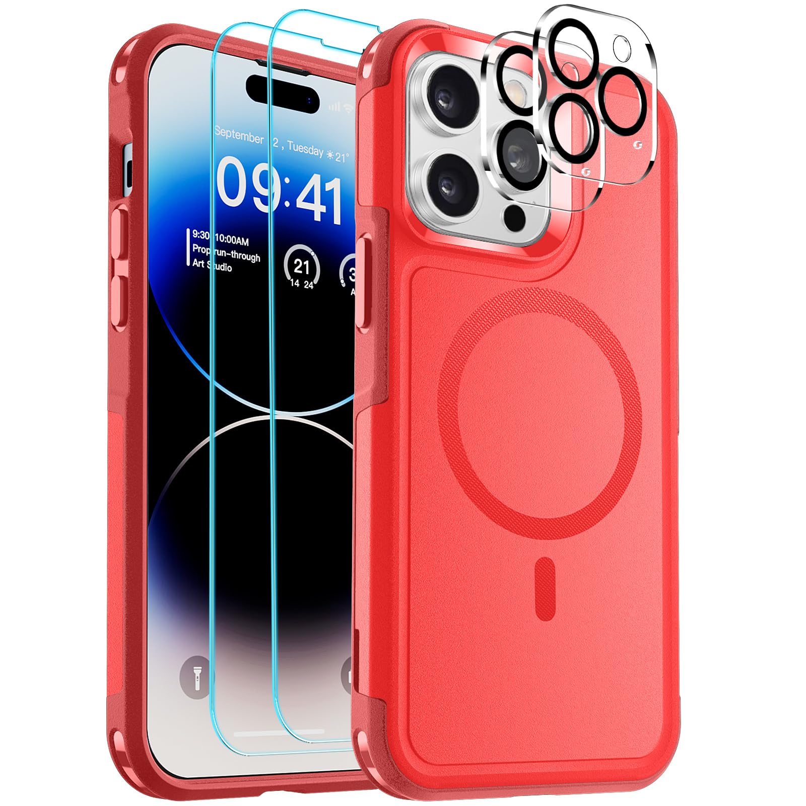 SUPFINE Magnetic for iPhone 12 Pro Max Case, [Compatible with MagSafe][10 FT Military Grade Drop Protection] [Dual Layer Structure Protection] Heavy Duty Full-Body Shockproof Phone Case, Black