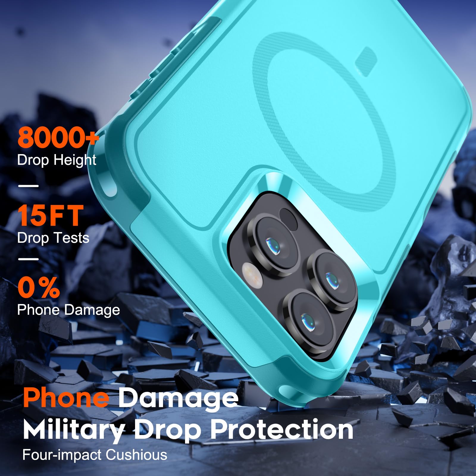 SUPFINE Magnetic for iPhone 12 Pro Max Case, [Compatible with MagSafe][10 FT Military Grade Drop Protection] [Dual Layer Structure Protection] Heavy Duty Full-Body Shockproof Phone Case, Black