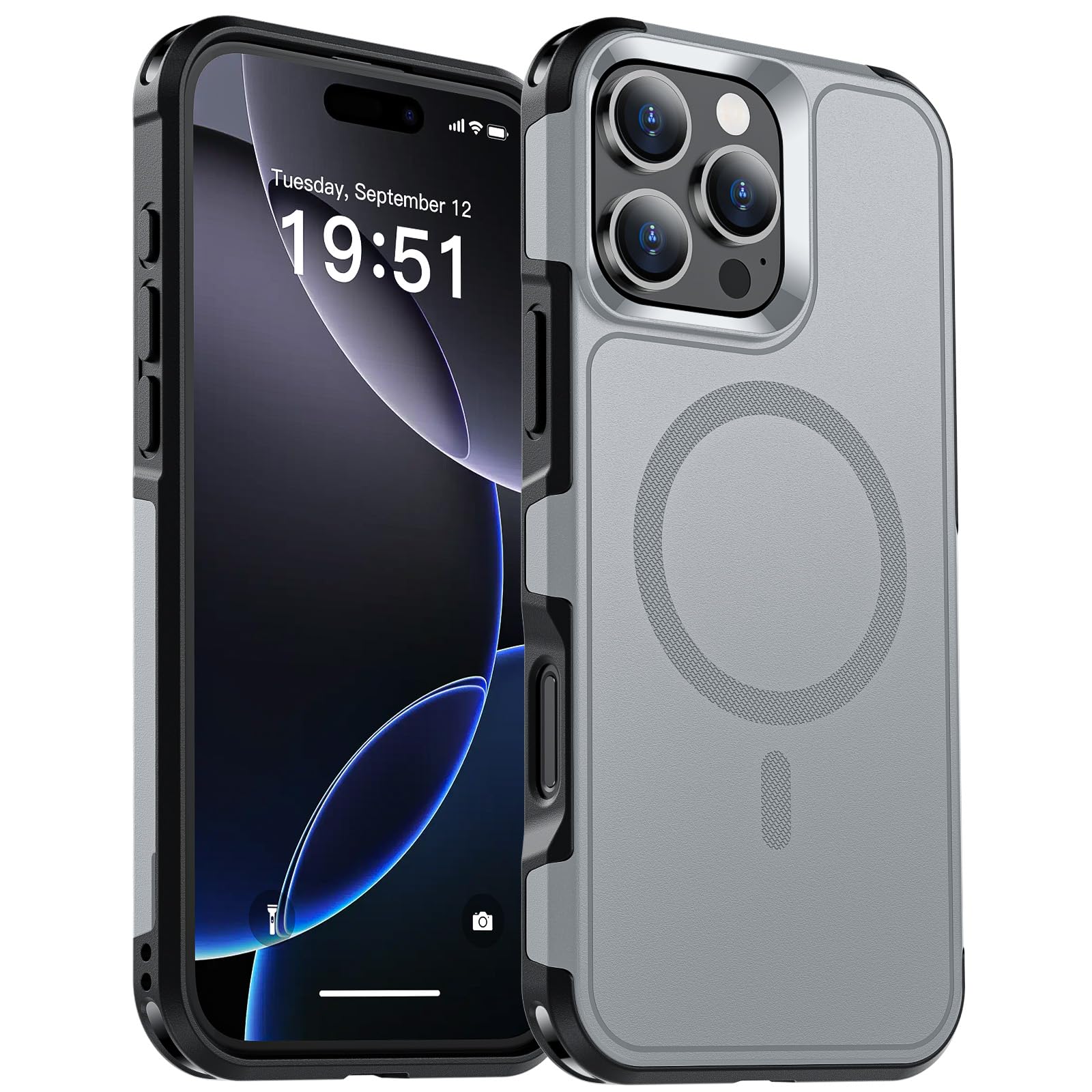 SUPFINE Magnetic for iPhone 12 Pro Max Case, [Compatible with MagSafe][10 FT Military Grade Drop Protection] [Dual Layer Structure Protection] Heavy Duty Full-Body Shockproof Phone Case, Black