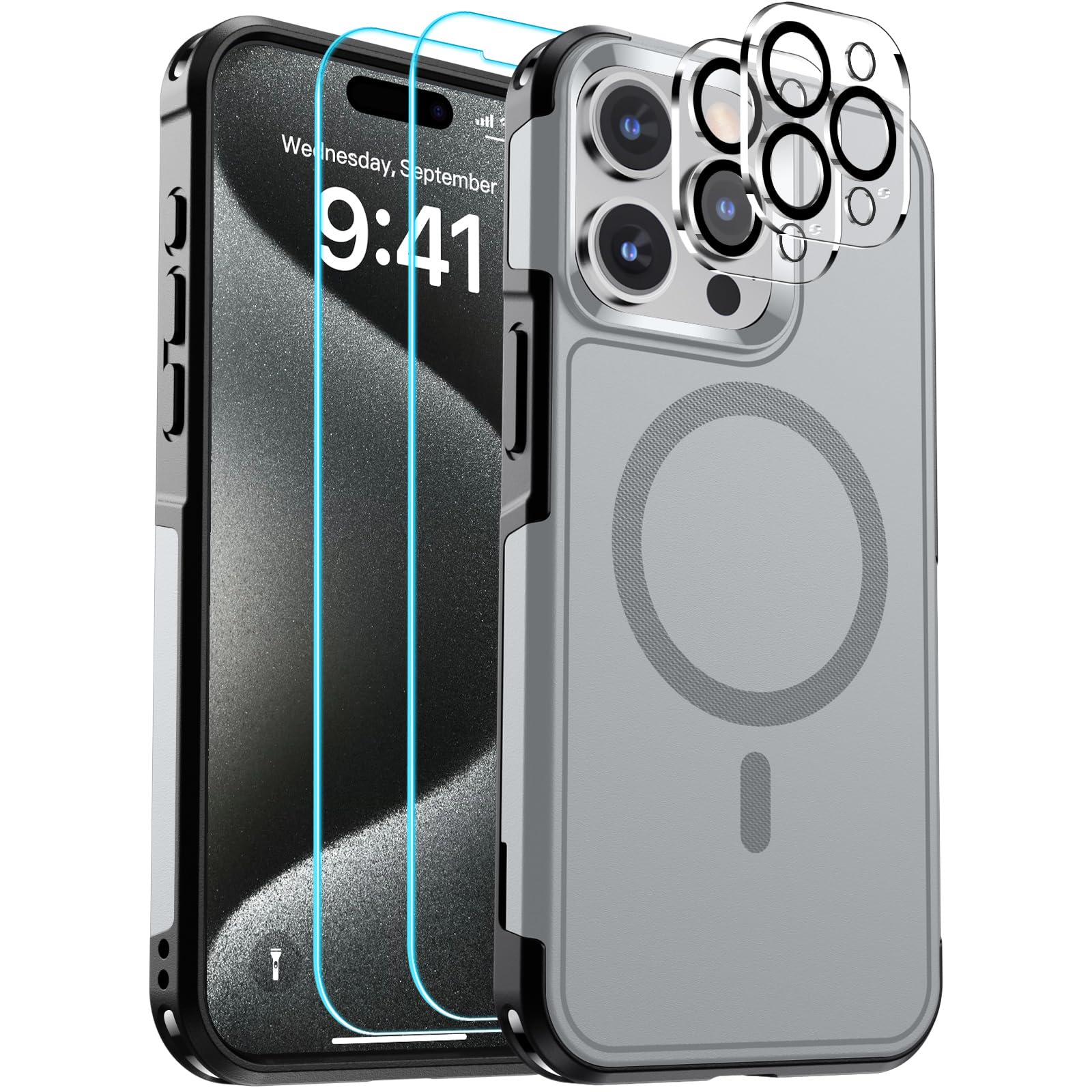 SUPFINE Magnetic for iPhone 12 Pro Max Case, [Compatible with MagSafe][10 FT Military Grade Drop Protection] [Dual Layer Structure Protection] Heavy Duty Full-Body Shockproof Phone Case, Black