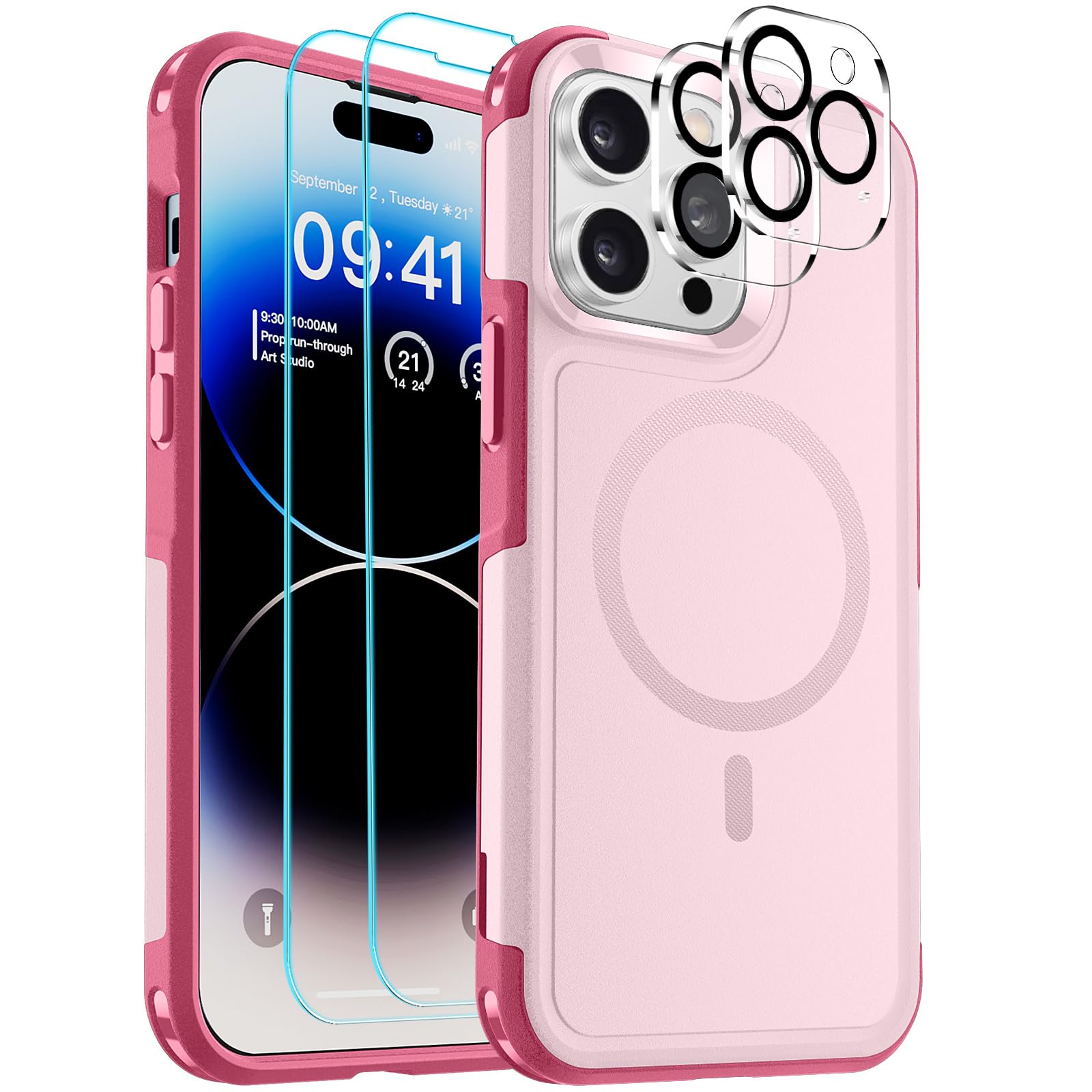 SUPFINE Magnetic for iPhone 12 Pro Max Case, [Compatible with MagSafe][10 FT Military Grade Drop Protection] [Dual Layer Structure Protection] Heavy Duty Full-Body Shockproof Phone Case, Black