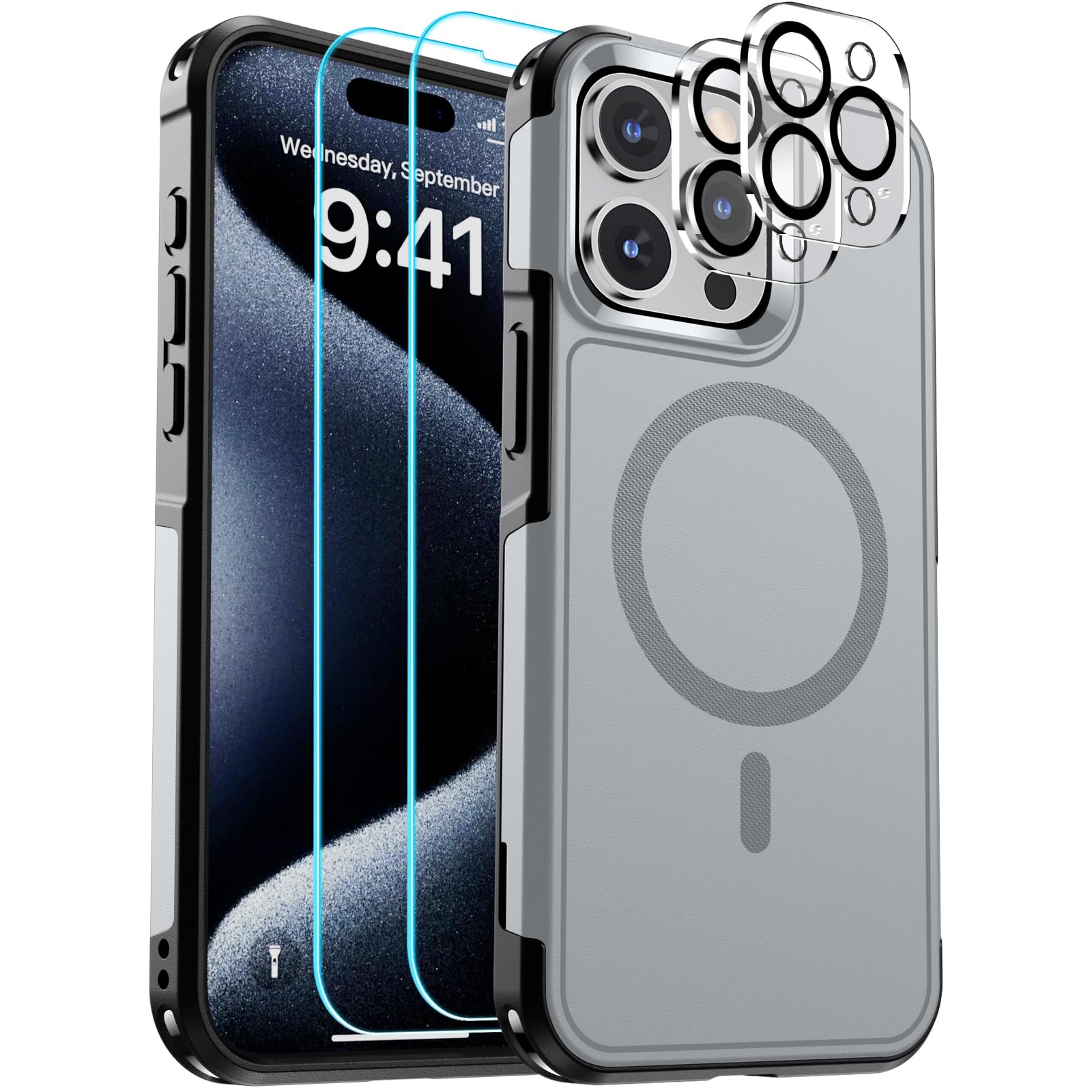 SUPFINE Magnetic for iPhone 12 Pro Max Case, [Compatible with MagSafe][10 FT Military Grade Drop Protection] [Dual Layer Structure Protection] Heavy Duty Full-Body Shockproof Phone Case, Black