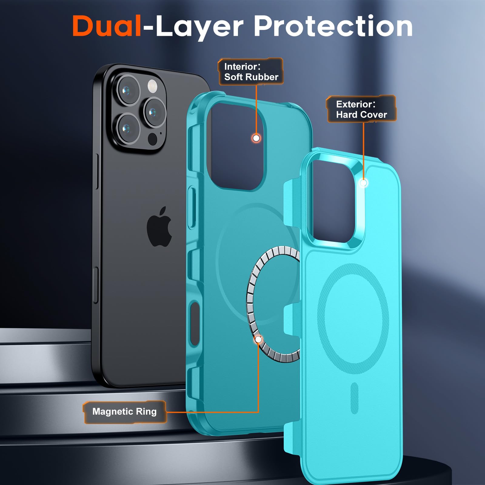 SUPFINE Magnetic for iPhone 12 Pro Max Case, [Compatible with MagSafe][10 FT Military Grade Drop Protection] [Dual Layer Structure Protection] Heavy Duty Full-Body Shockproof Phone Case, Black